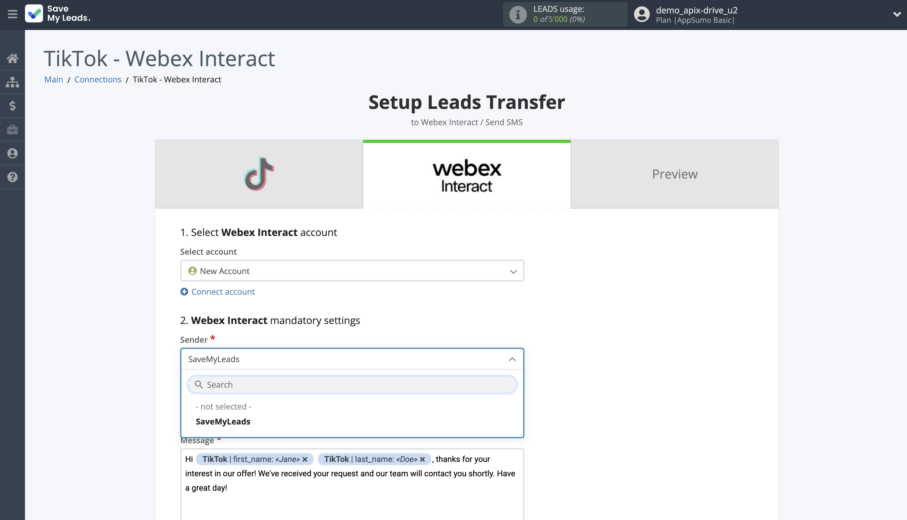 How to Connect TikTok with Webex Interact | Assigning fields How to Connect TikTok with Webex Interact | Assigning fields