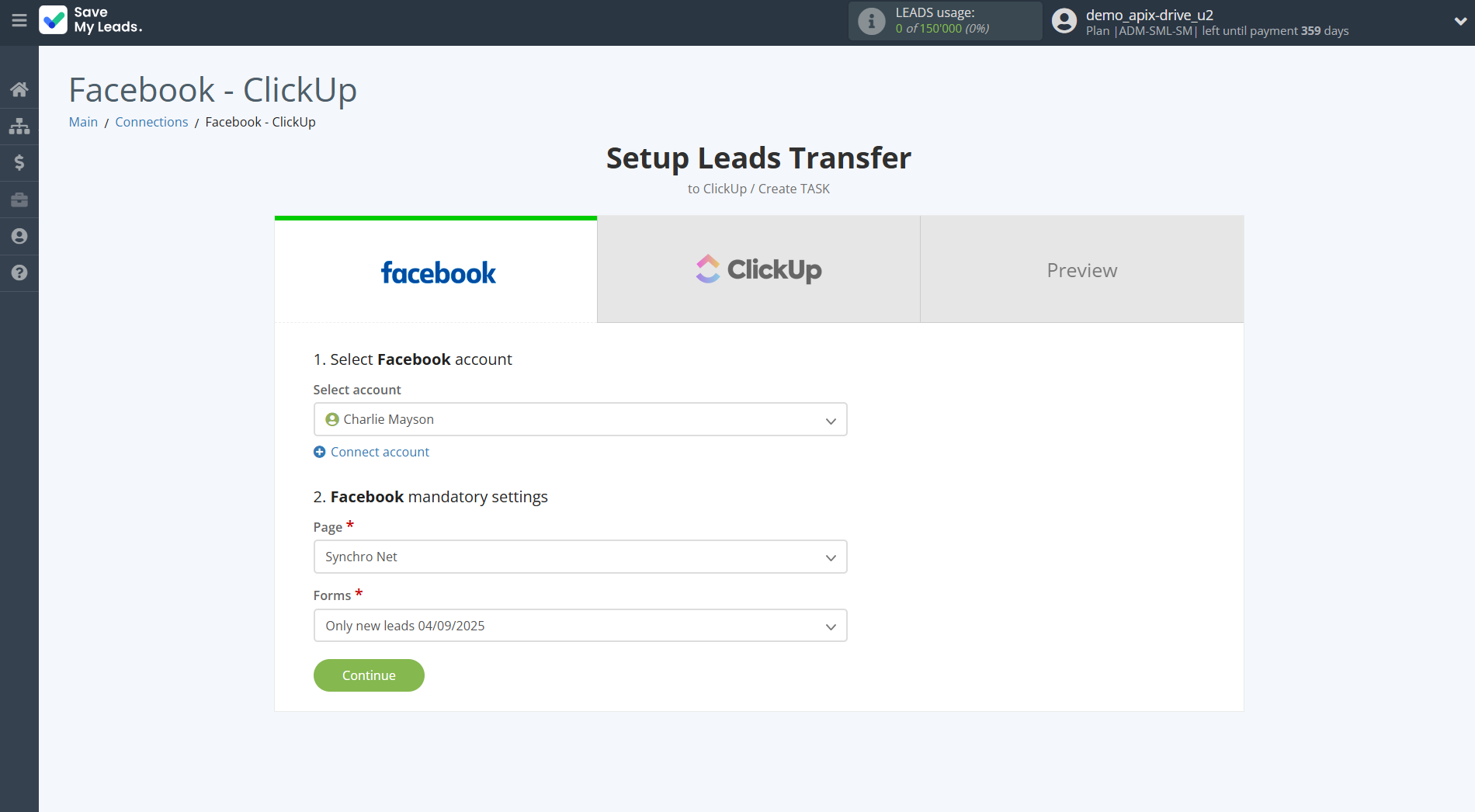 How to Connect Facebook with ClickUp | Data Source account connection How to Connect Facebook with ClickUp | Data Source account connection