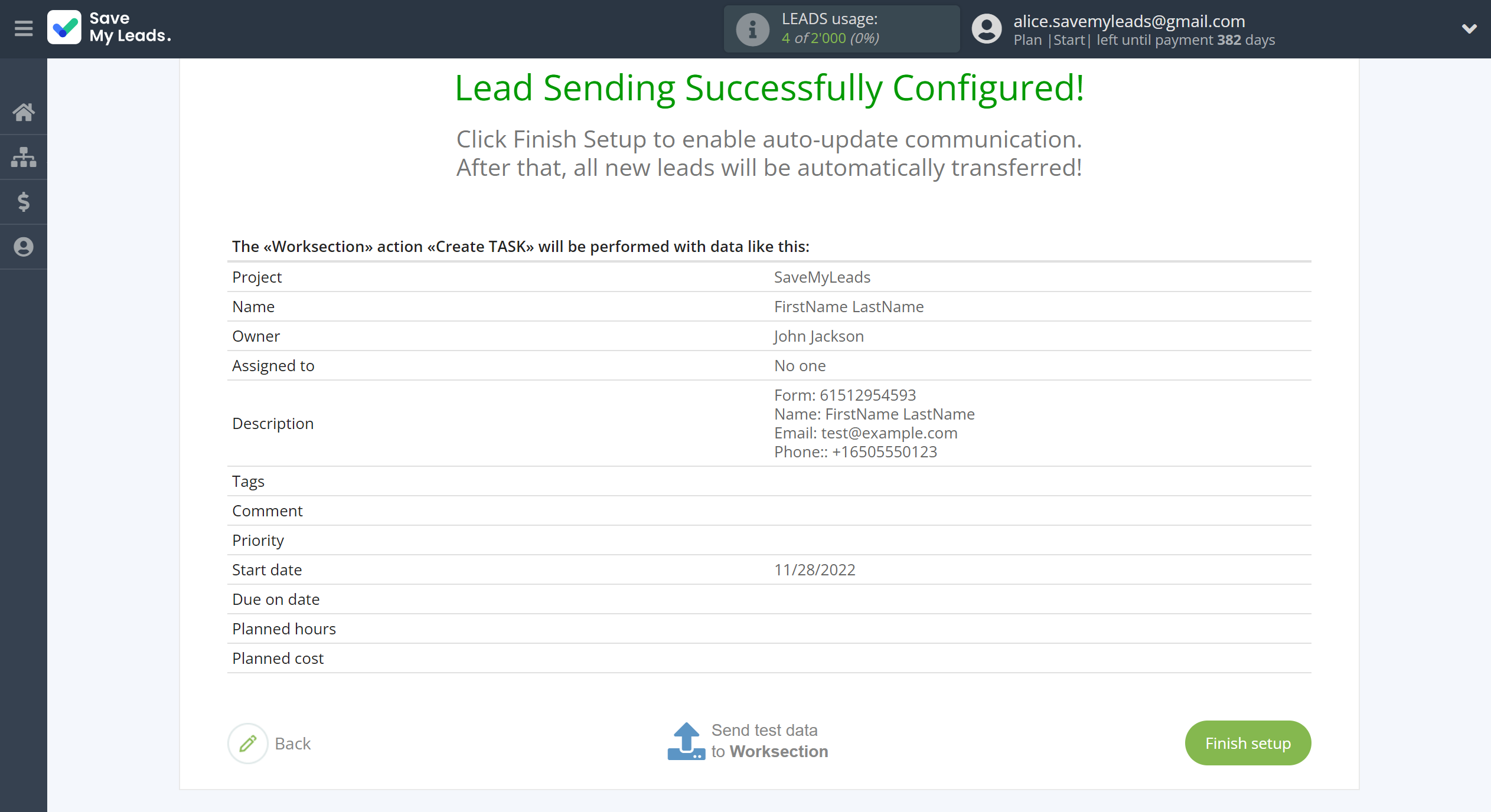 How to Connect Google Lead Form with Worksection | Test data How to Connect Google Lead Form with Worksection | Test data