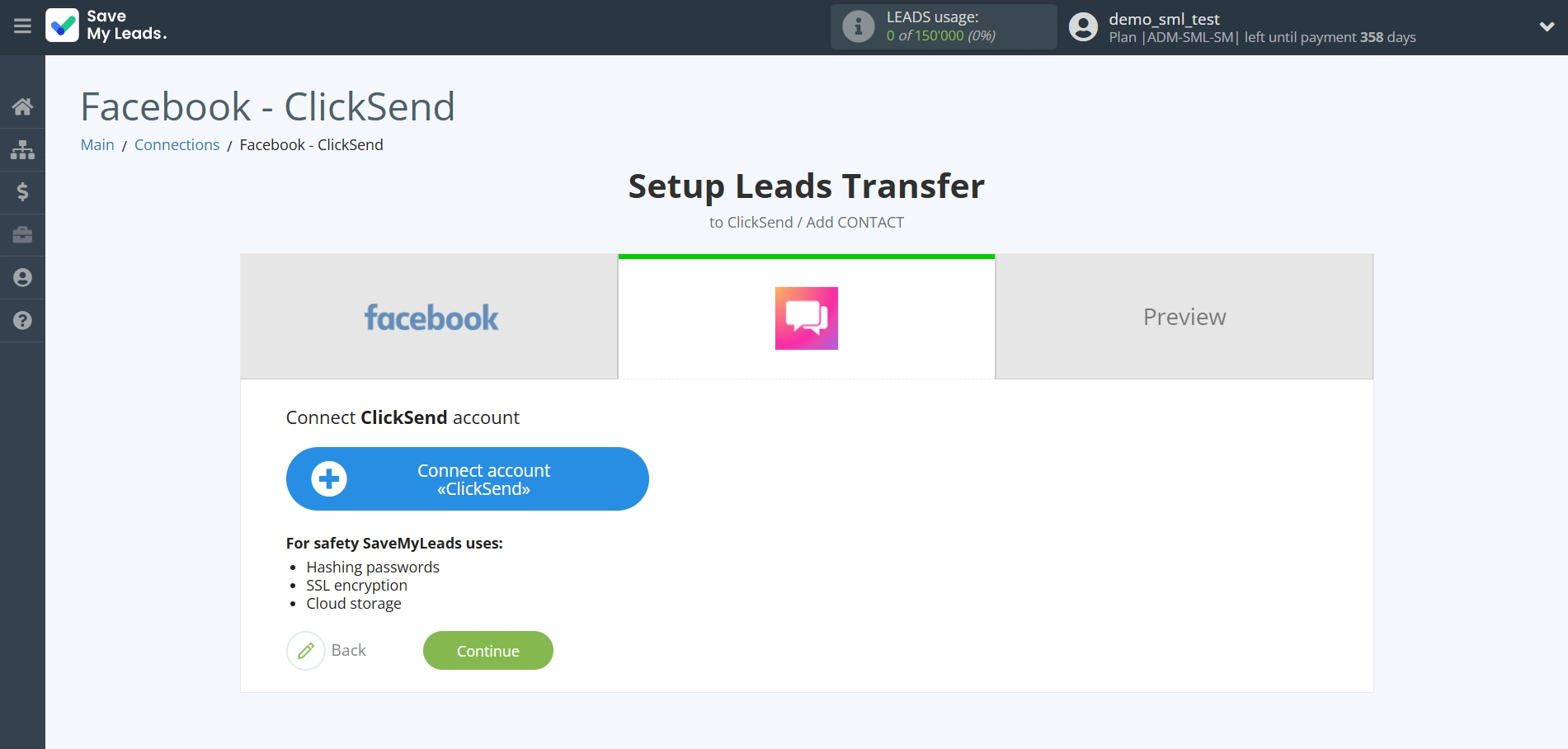 How to Connect Facebook with ClickSend Add Contacts | Data Destination account connection How to Connect Facebook with ClickSend Add Contacts | Data Destination account connection