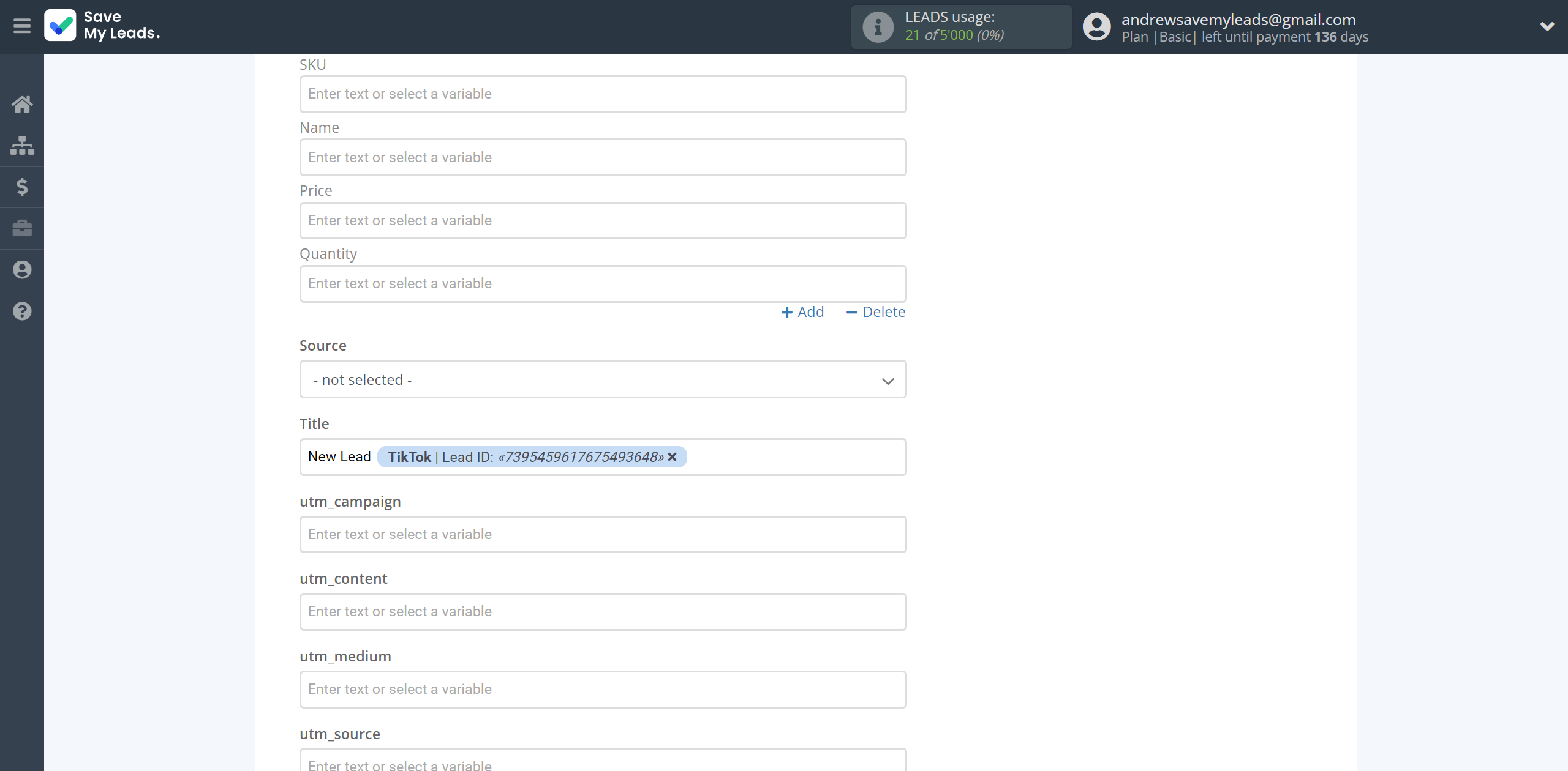 How to Connect TikTok with KeyCRM Create Lead | Assigning fields How to Connect TikTok with KeyCRM Create Lead | Assigning fields