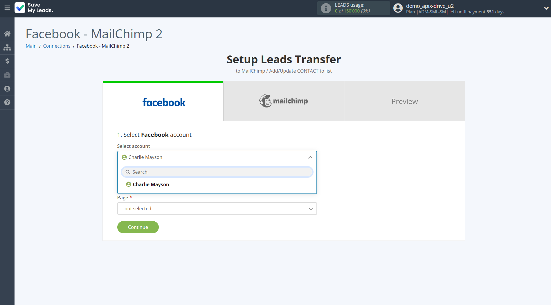 How to Connect Facebook with MailChimp | Data Source account selection How to Connect Facebook with MailChimp | Data Source account selection
