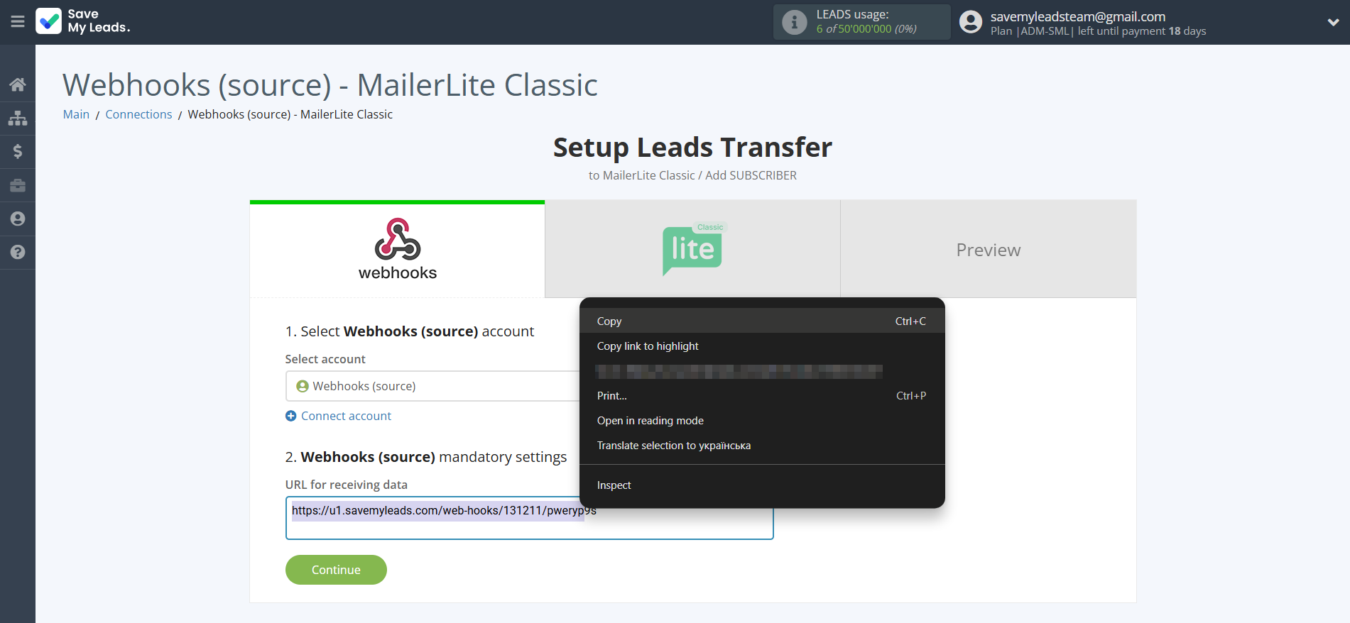 How to Connect Webhooks with MailerLite Classic | Data Source account connection How to Connect Webhooks with MailerLite Classic | Data Source account connection