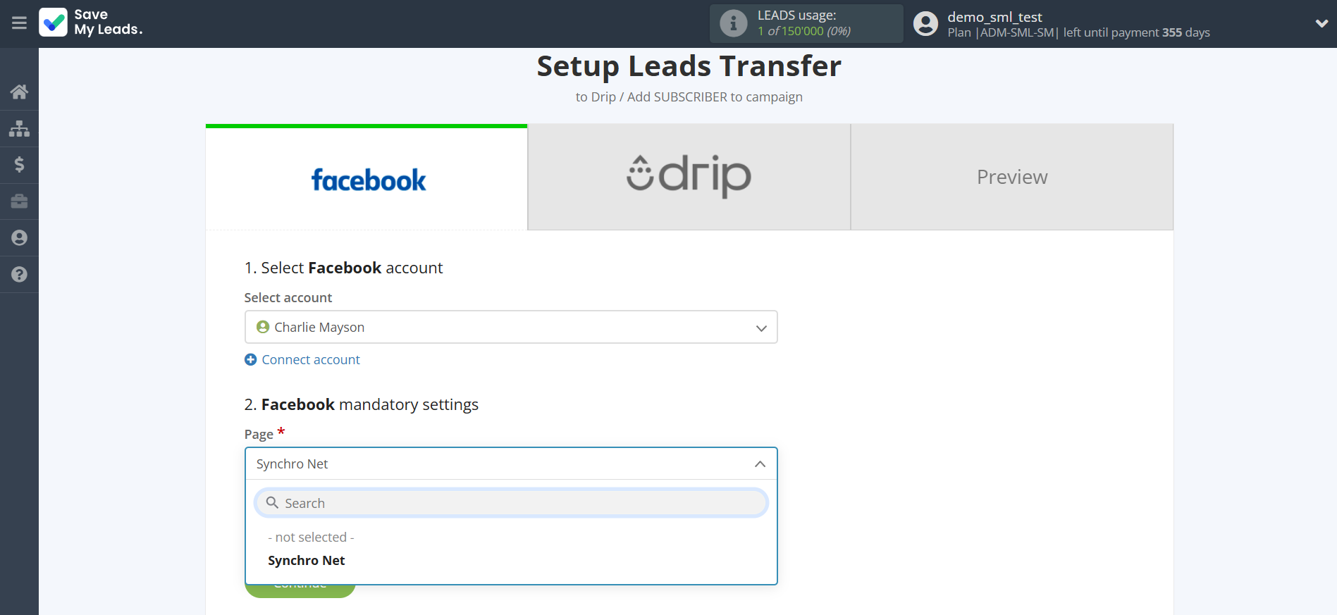 How to Connect Facebook with Drip Add Subscribers to campaign | Data Source account connection