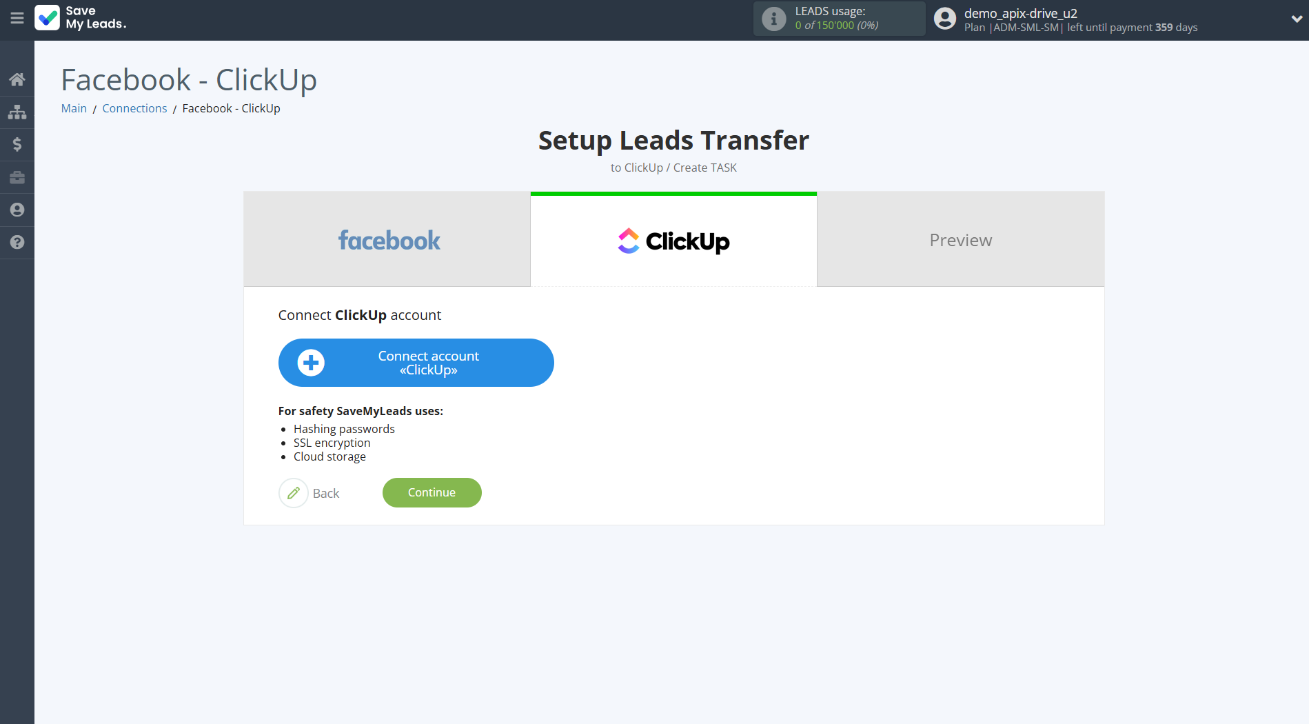 How to Connect Facebook with ClickUp | Data Destination account connection How to Connect Facebook with ClickUp | Data Destination account connection
