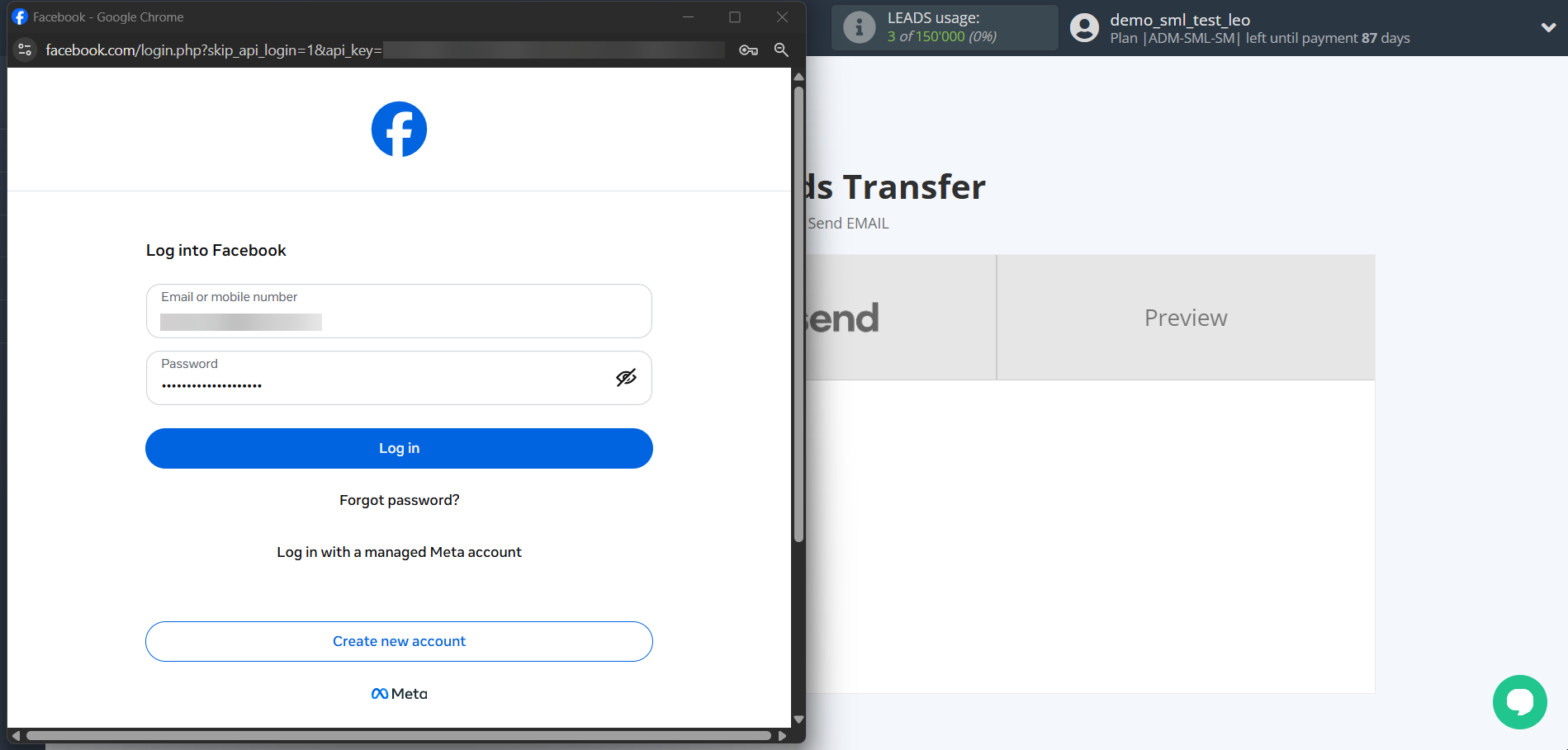 How to Connect Facebook with Resend | Data Source account connection