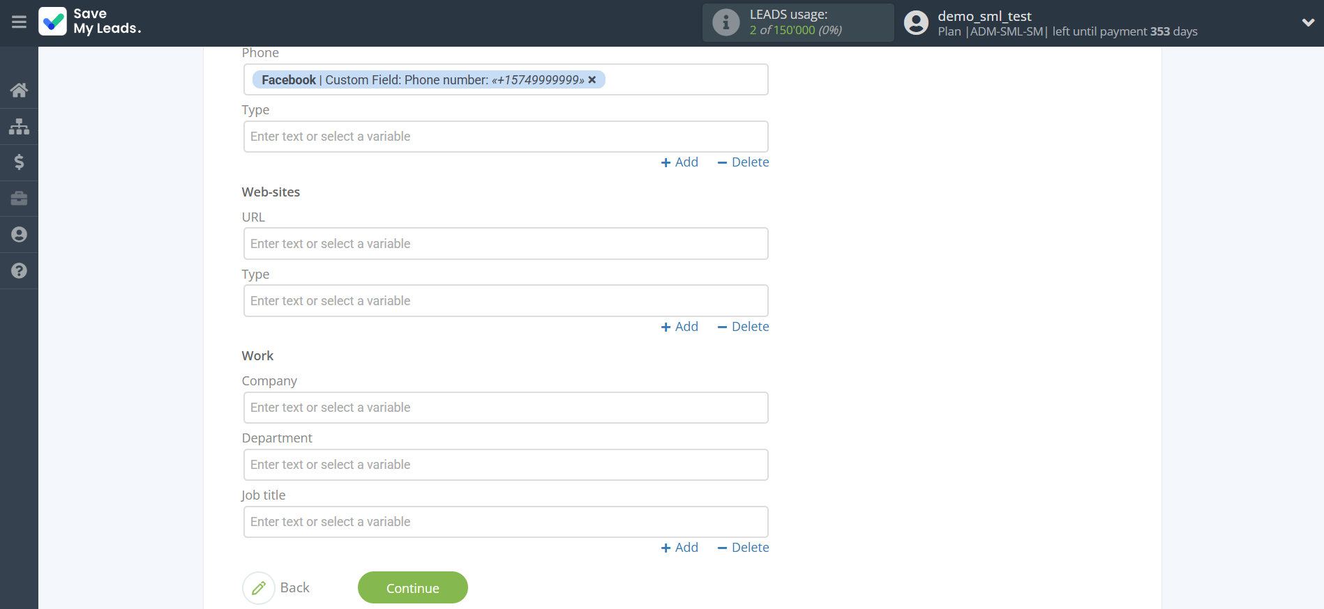 How to Connect Facebook with Google Contacts | Assigning fields