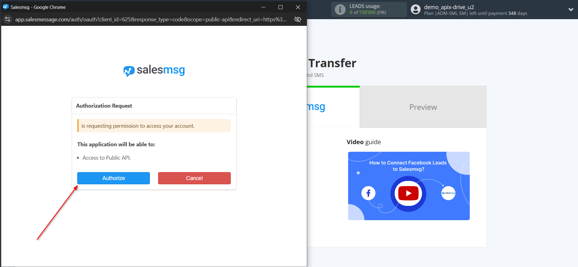 How to Connect Facebook with Salesmsg | Data Destination account connection How to Connect Facebook with Salesmsg | Data Destination account connection