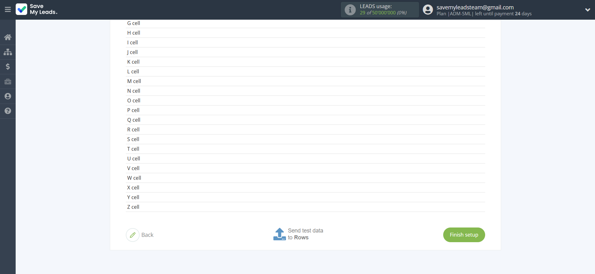 How to Connect Facebook with Rows Add Row | Test data