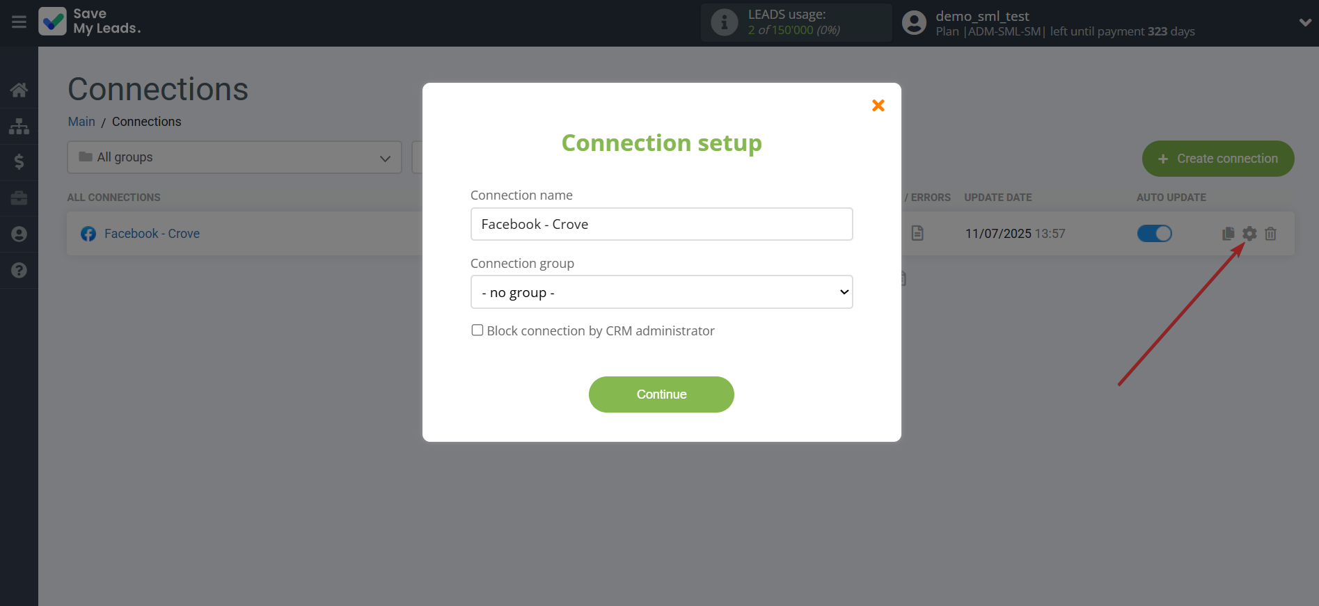 How to Connect Facebook with Crove | Name and group connection