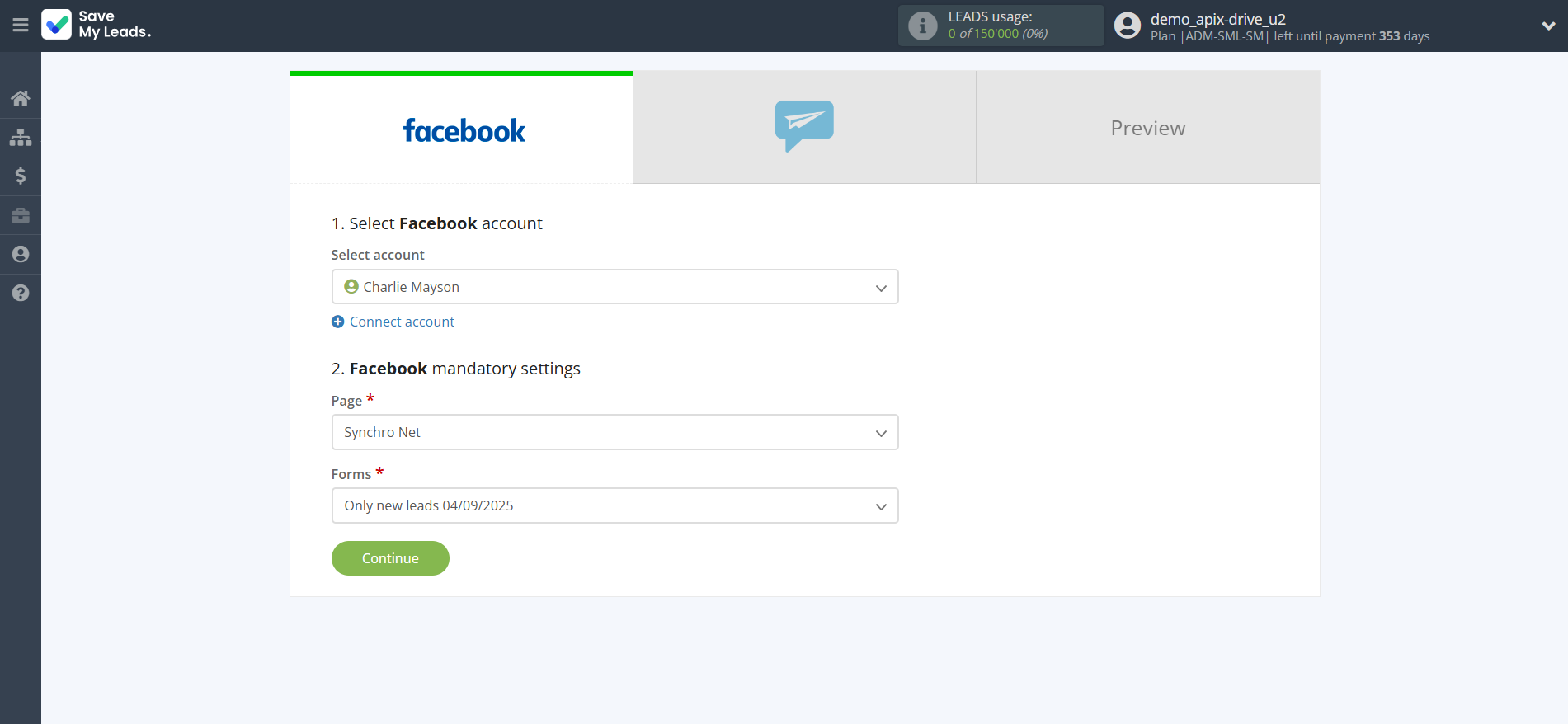 How to Connect Facebook with ShoutOUT | Data Source account selection