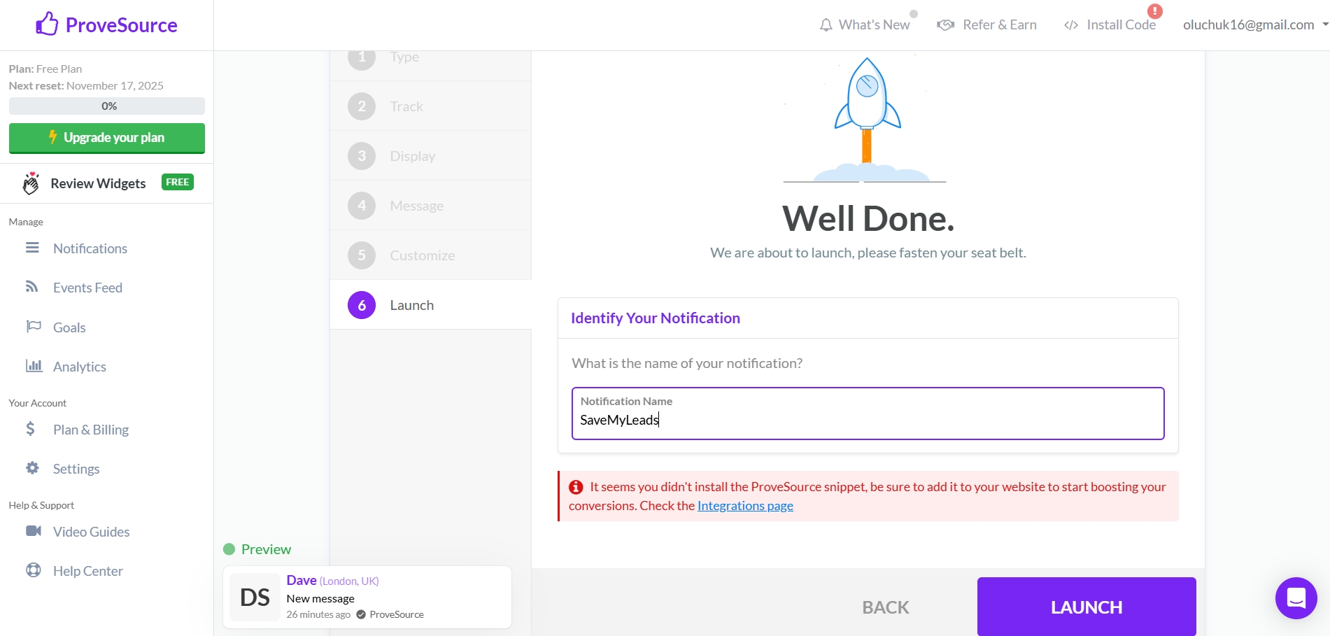 How to Connect Facebook  with ProveSource | Data Destination account connection
