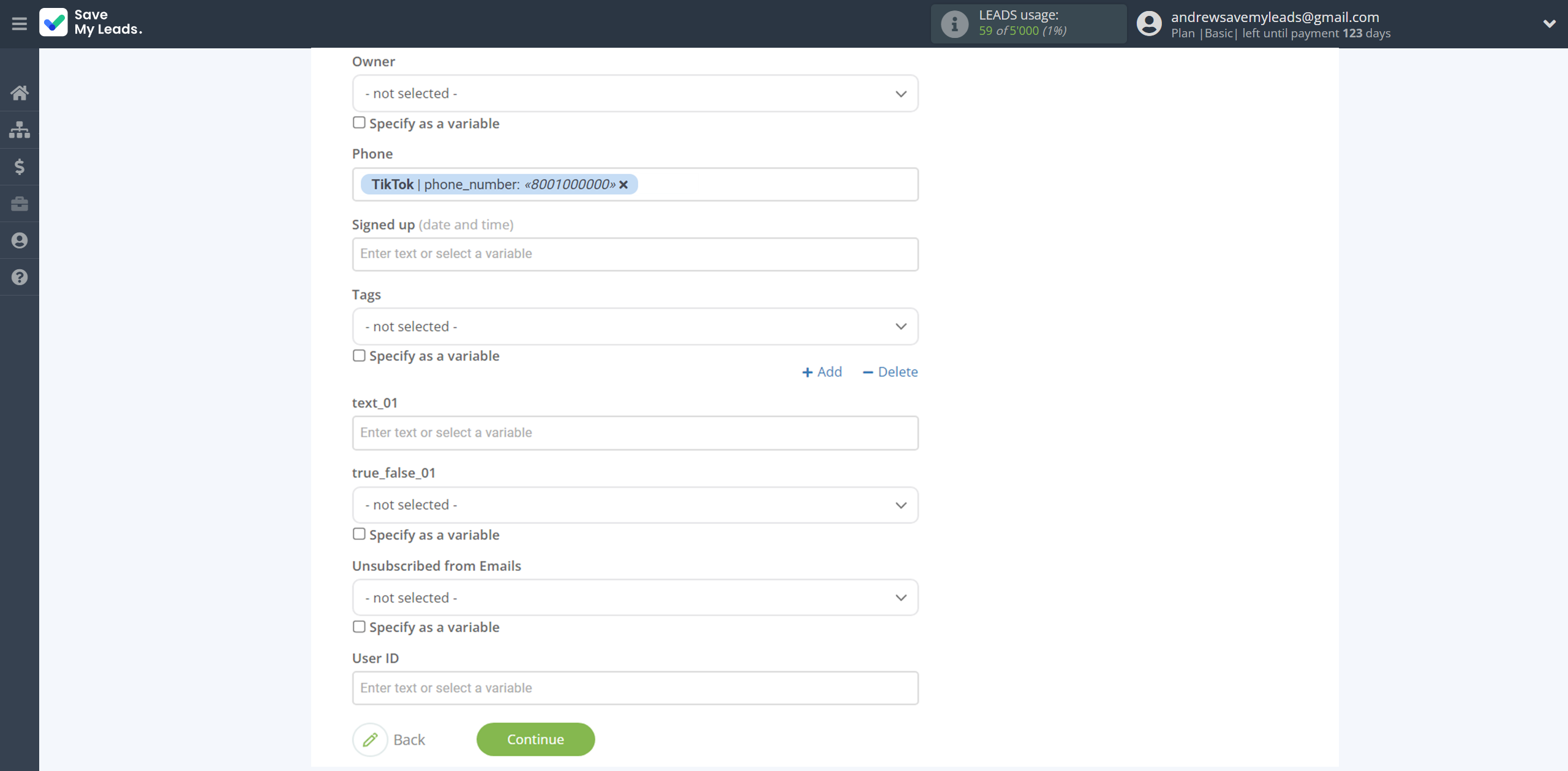 How to Connect TikTok with Intercom | Assigning fields How to Connect TikTok with Intercom | Assigning fields