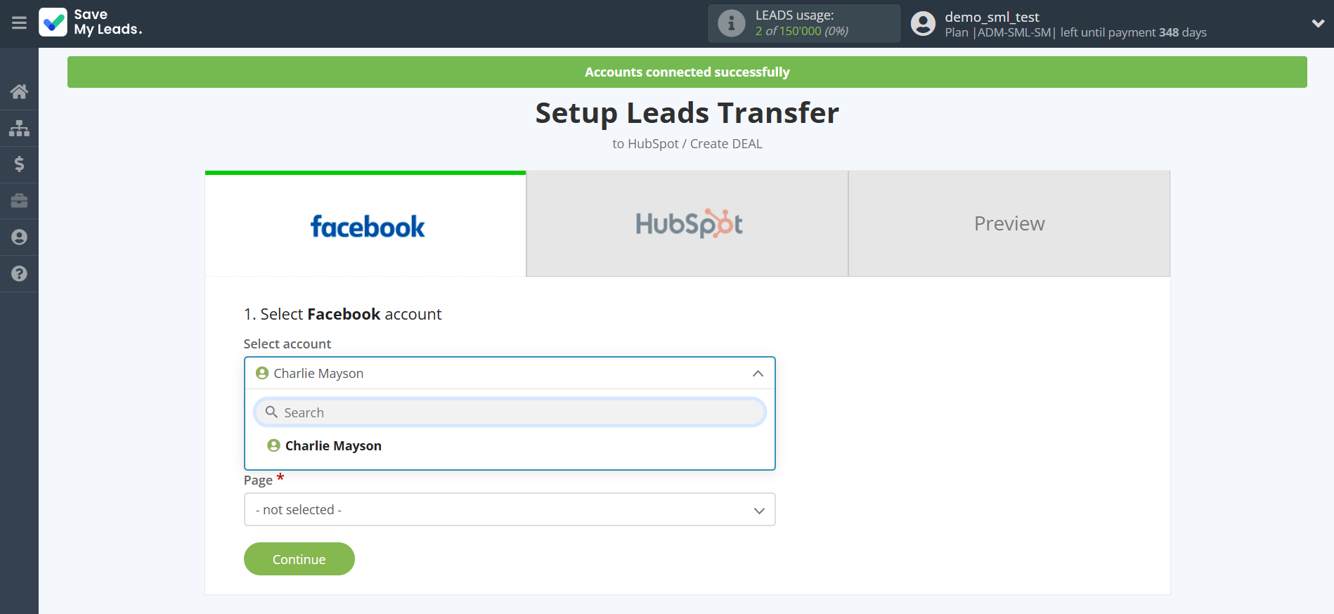 How to Connect Facebook with HubSpot Create Deal | Data Source account selection How to Connect Facebook with HubSpot Create Deal | Data Source account selection