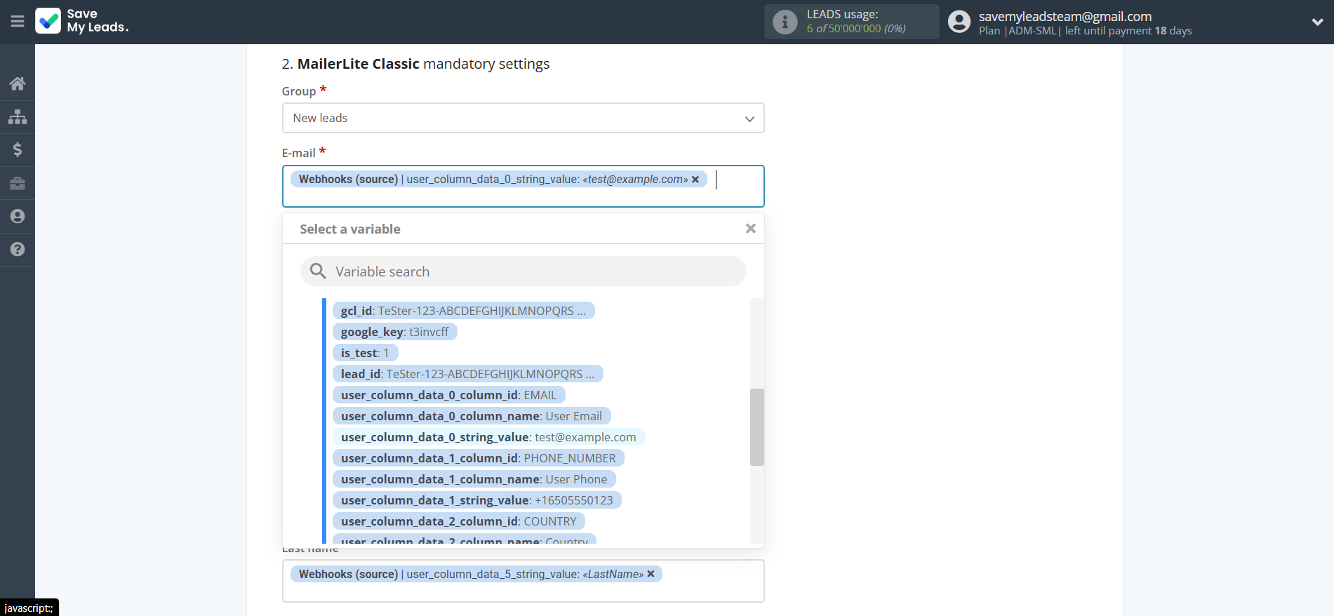 How to Connect Webhooks with MailerLite Classic | Assigning fields How to Connect Webhooks with MailerLite Classic | Assigning fields