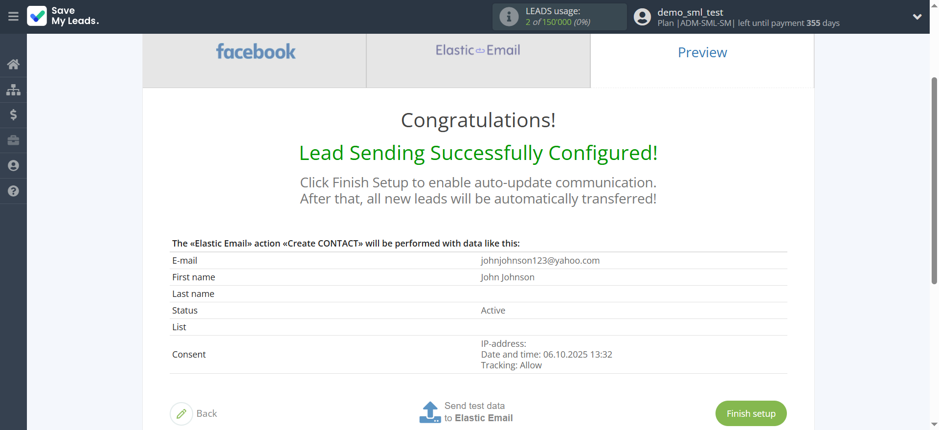 How to Connect Facebook with Elastic Email Create Contacts | Test data How to Connect Facebook with Elastic Email Create Contacts | Test data