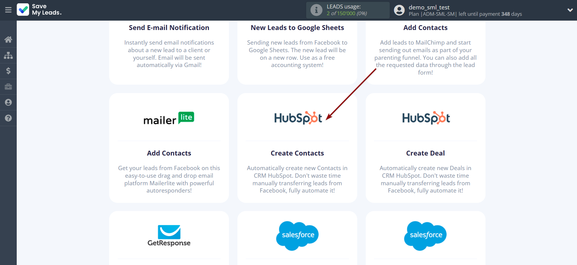 How to Connect Facebook with HubSpot Create Contacts | Data Destination system selection How to Connect Facebook with HubSpot Create Contacts | Data Destination system selection