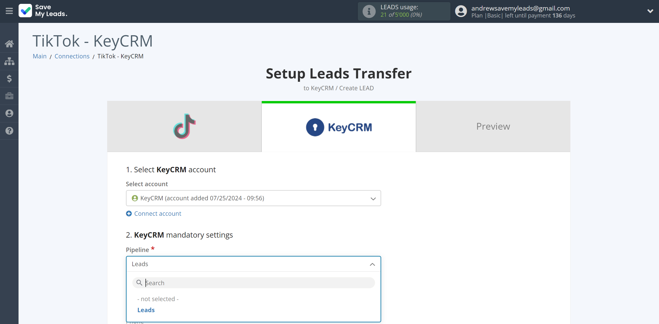 How to Connect TikTok with KeyCRM Create Lead | Assigning fields How to Connect TikTok with KeyCRM Create Lead | Assigning fields