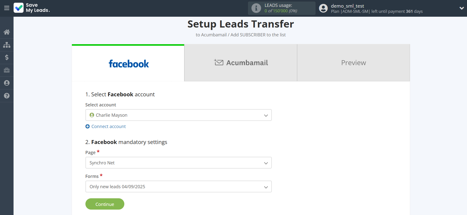 How to Connect Facebook with Acumbamail Add Subscribers | Data Source account connection How to Connect Facebook with Acumbamail Add Subscribers | Data Source account connection
