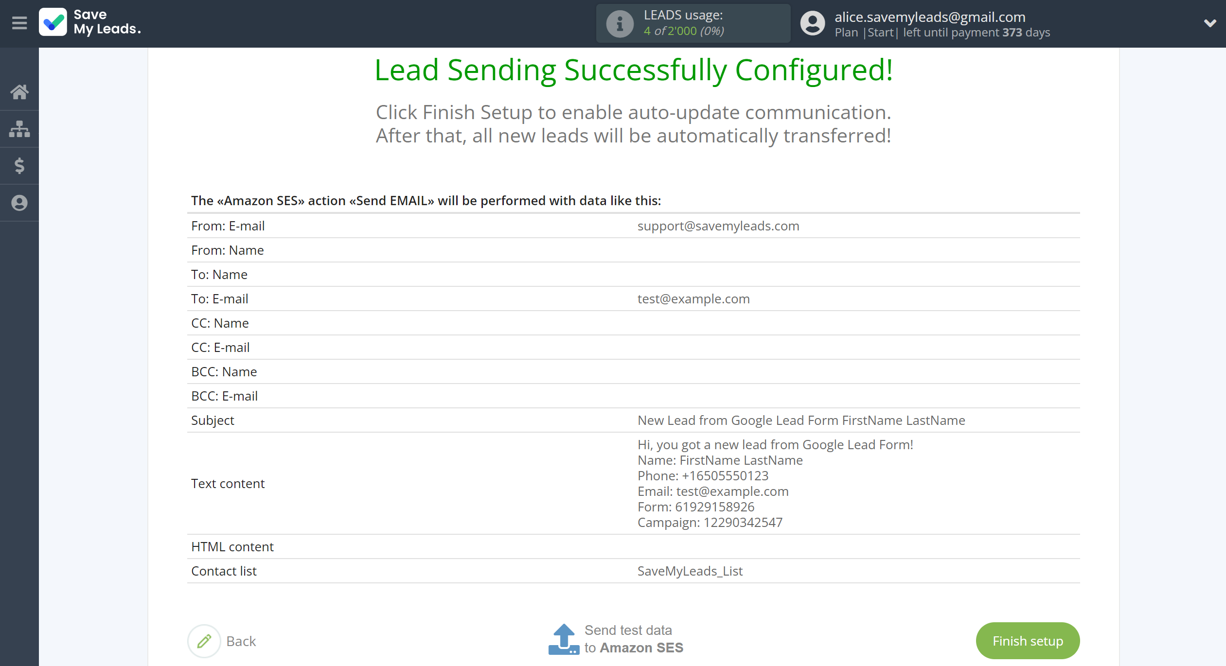 How to Connect Google Lead Form with Amazon SES | Test data How to Connect Google Lead Form with Amazon SES | Test data