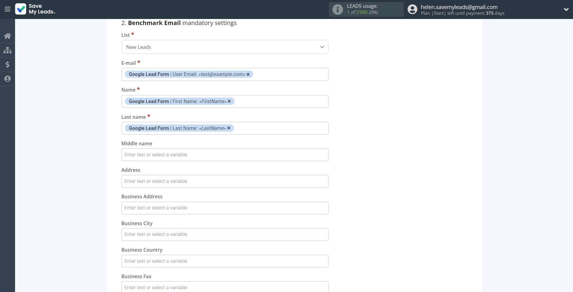 How to Connect Google Lead Form with Benchmark Email | Assigning fields How to Connect Google Lead Form with Benchmark Email | Assigning fields