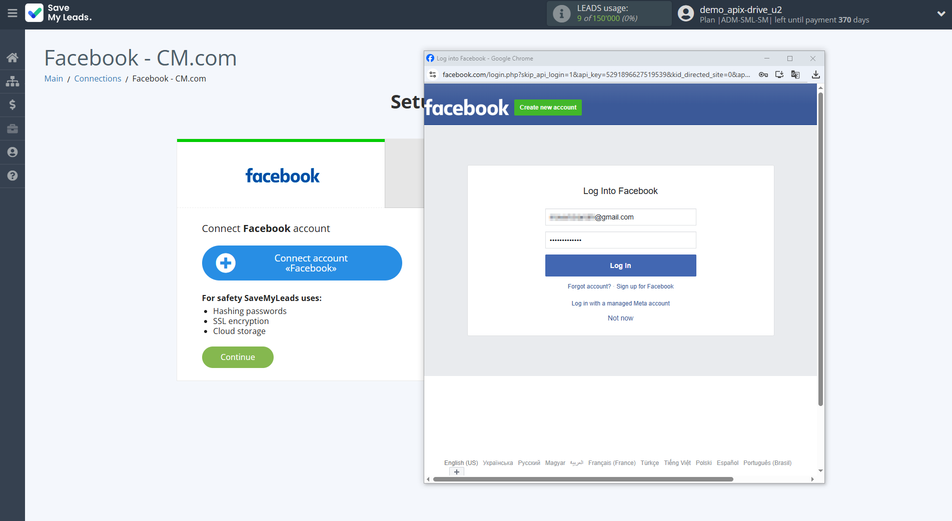 How to Connect Facebook with CM.com | Data Source account connection