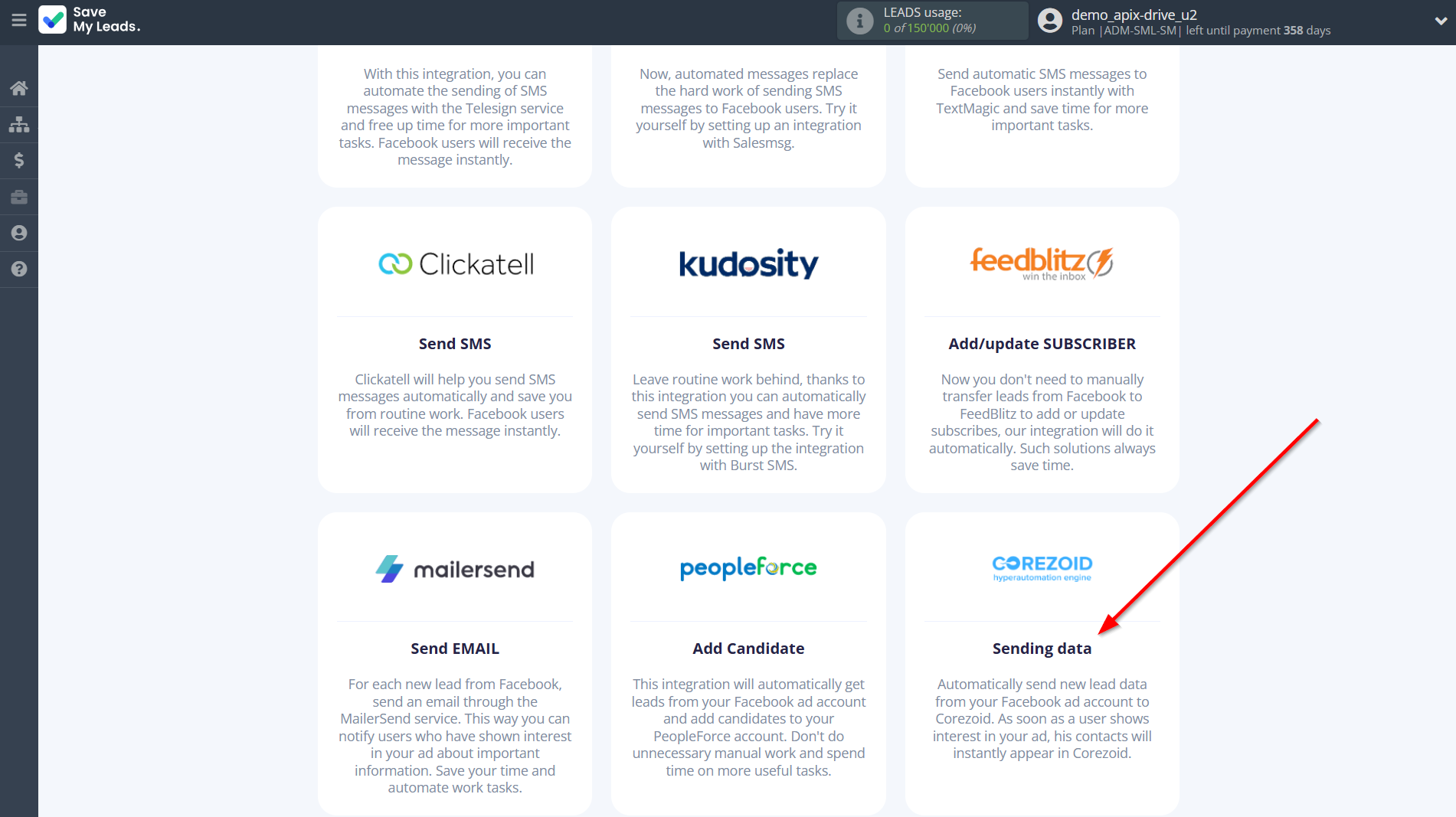 How to Connect Facebook with Corezoid | Data Destination system selection How to Connect Facebook with Corezoid | Data Destination system selection