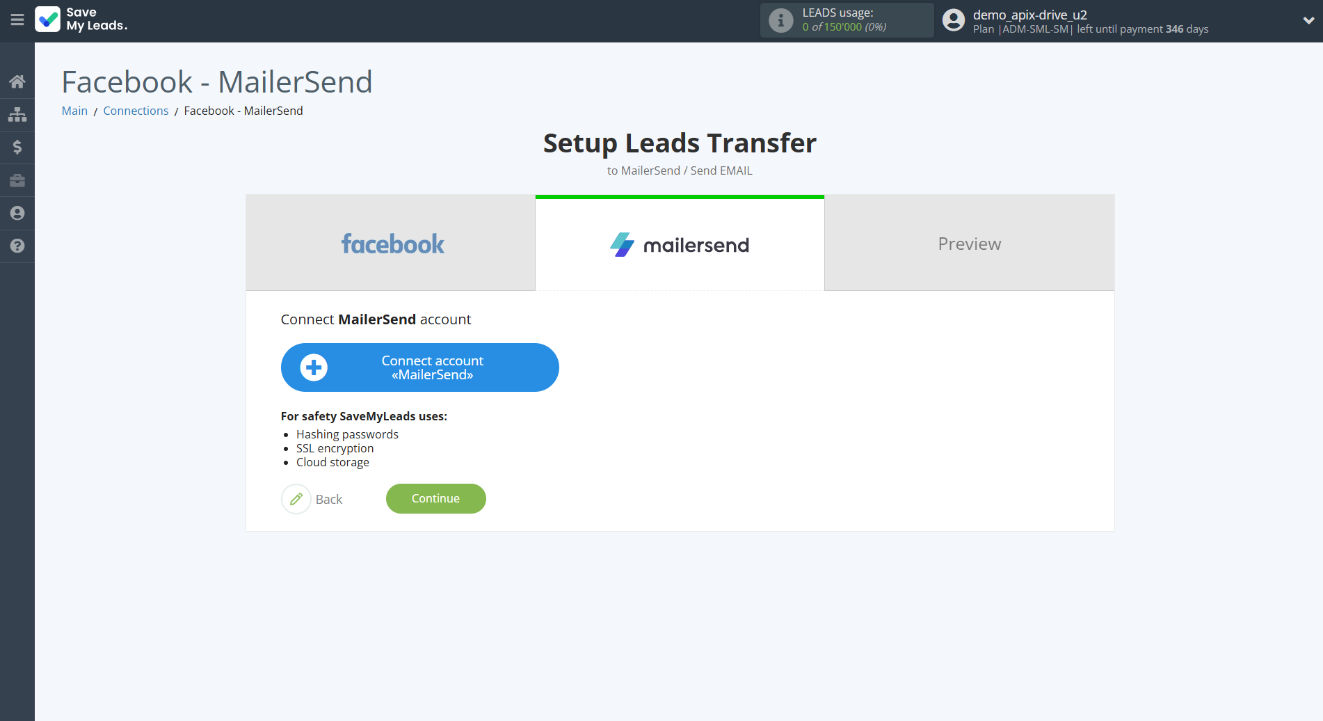 How to Connect Facebook with MailerSend Send Email | Data Destination account connection How to Connect Facebook with MailerSend Send Email | Data Destination account connection