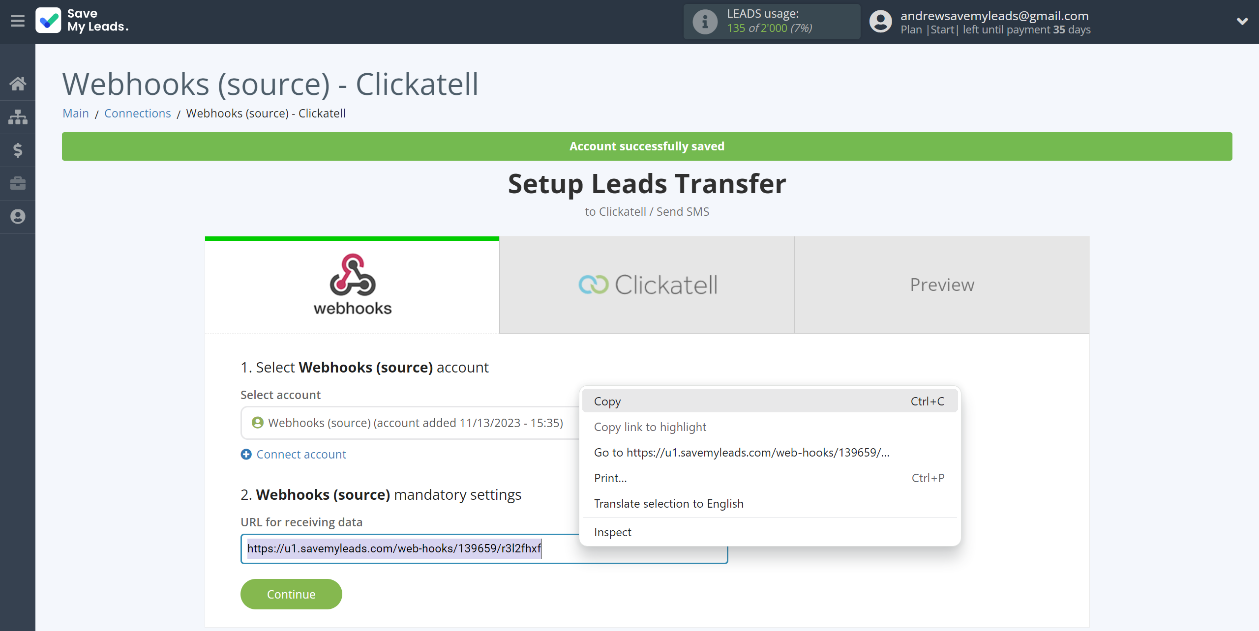 How to Connect Webhooks with Clickatell | Data Source account connection How to Connect Webhooks with Clickatell | Data Source account connection