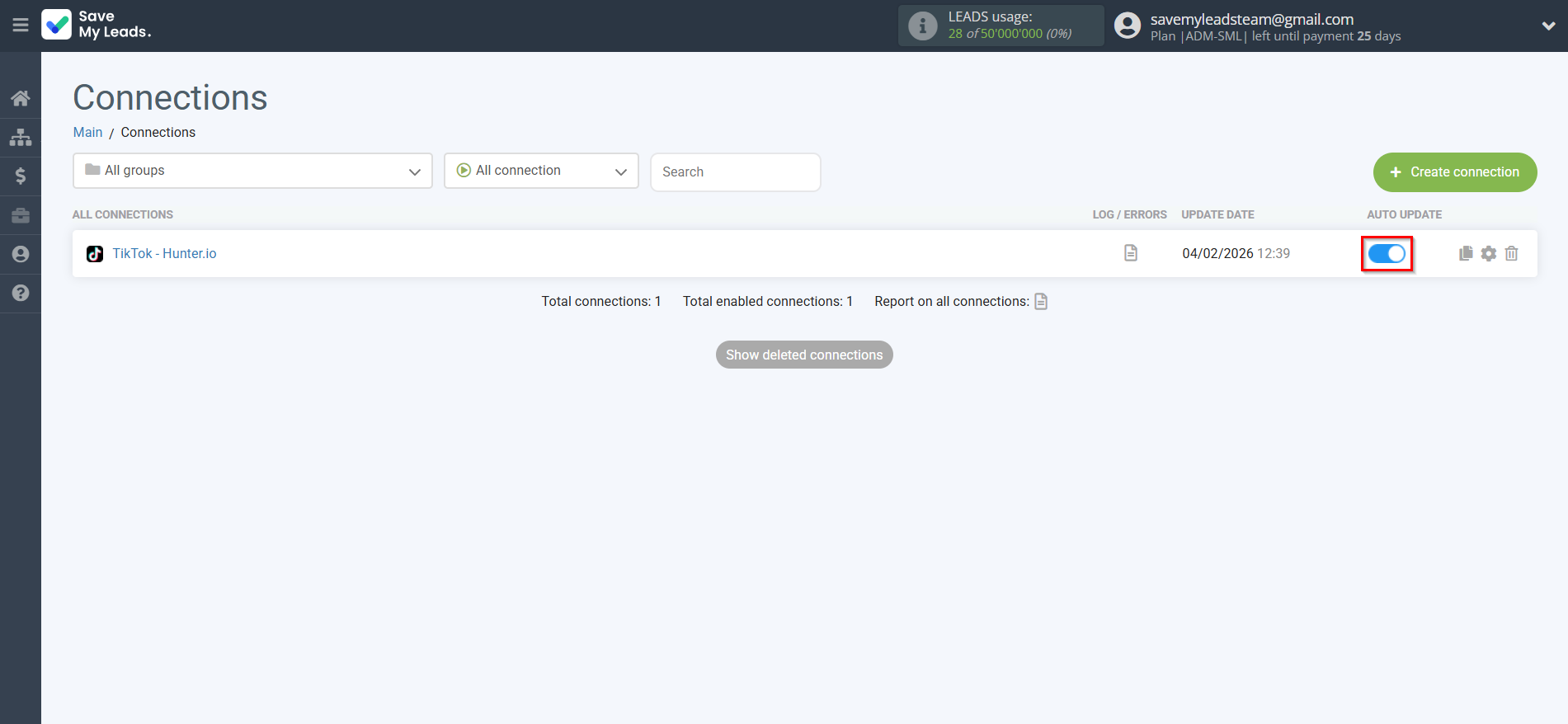 How to Connect TikTok with Hunter.io | Enable auto-update