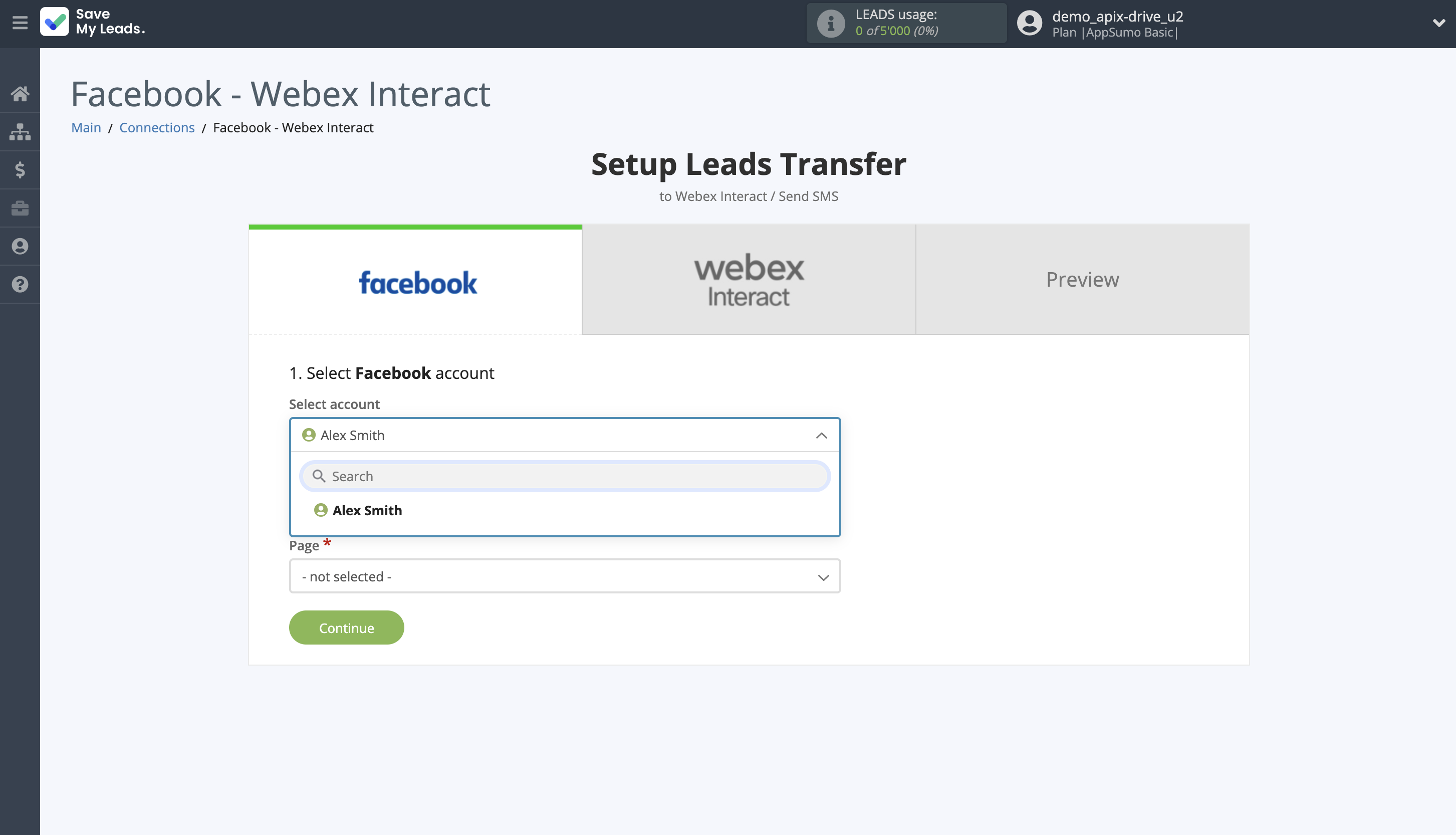 How to Connect Facebook with Webex Interact | Data Source account selection How to Connect Facebook with Webex Interact | Data Source account selection