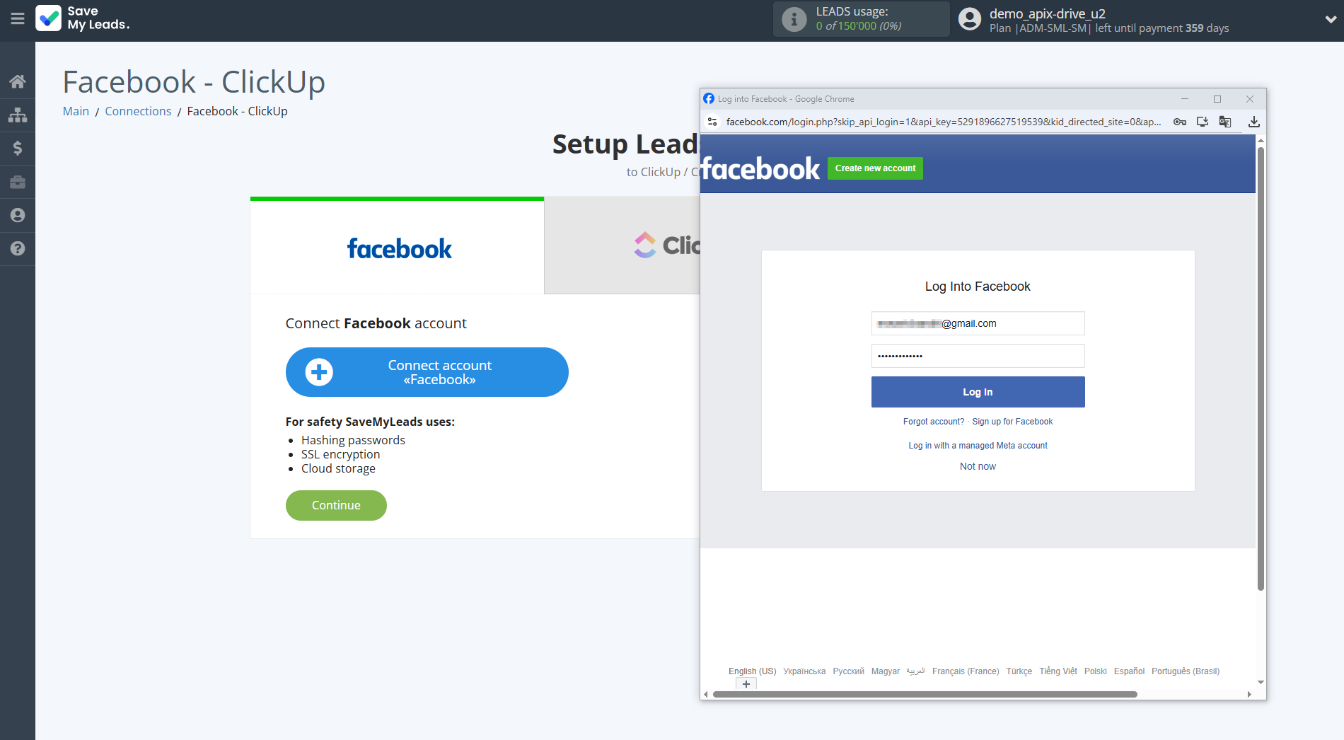 How to Connect Facebook with ClickUp | Data Source account connection How to Connect Facebook with ClickUp | Data Source account connection