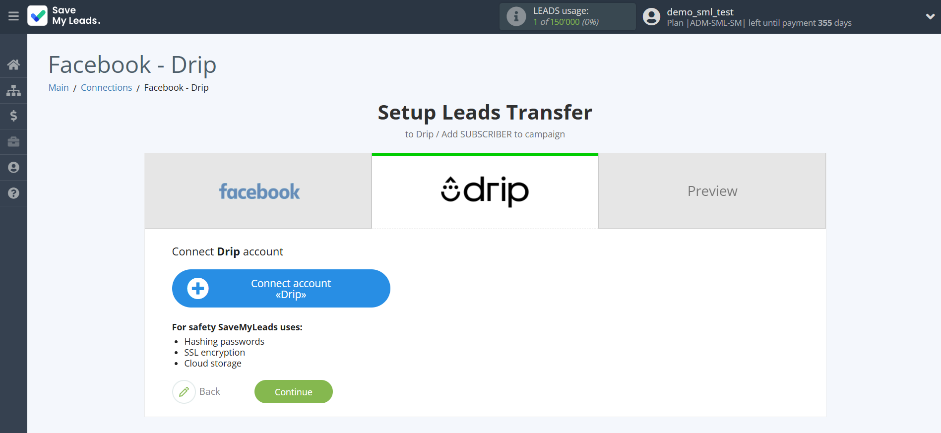How to Connect Facebook with Drip Add Subscribers to campaign | Data Destination account connection