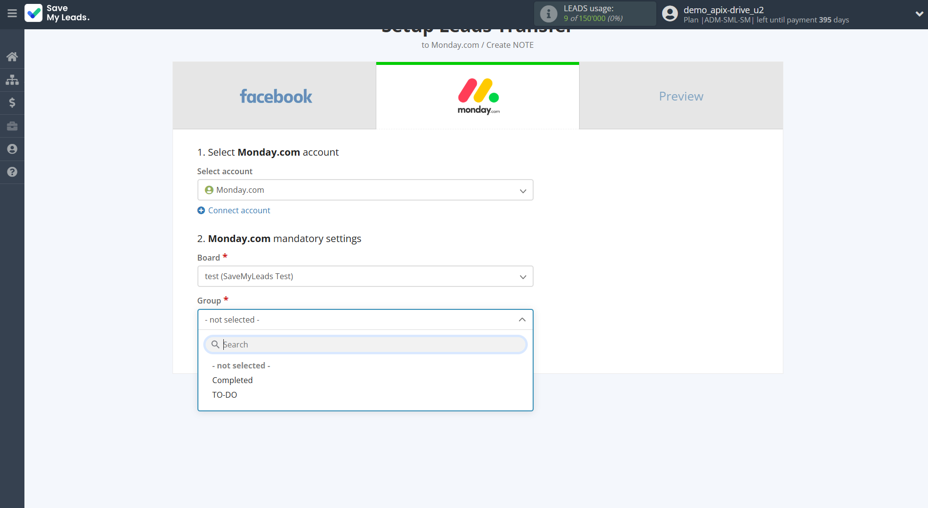 How to Connect Facebook with Monday.com | Assigning fields