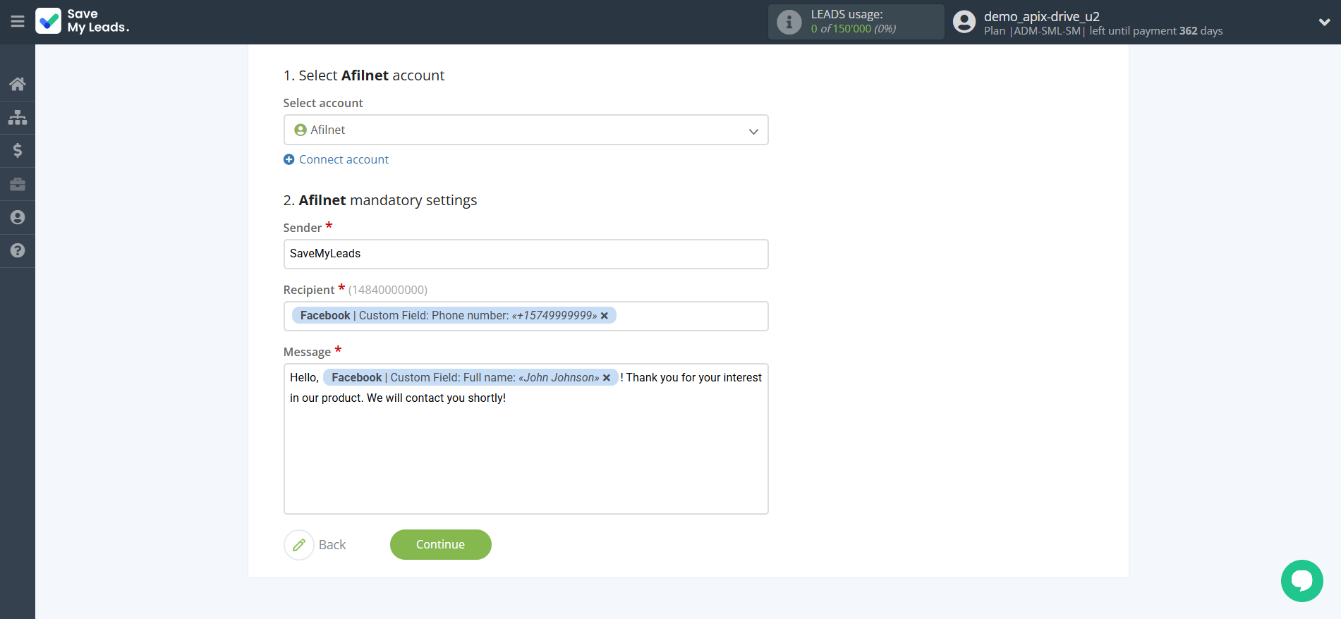 How to Connect Facebook with Afilnet | Assigning fields How to Connect Facebook with Afilnet | Assigning fields