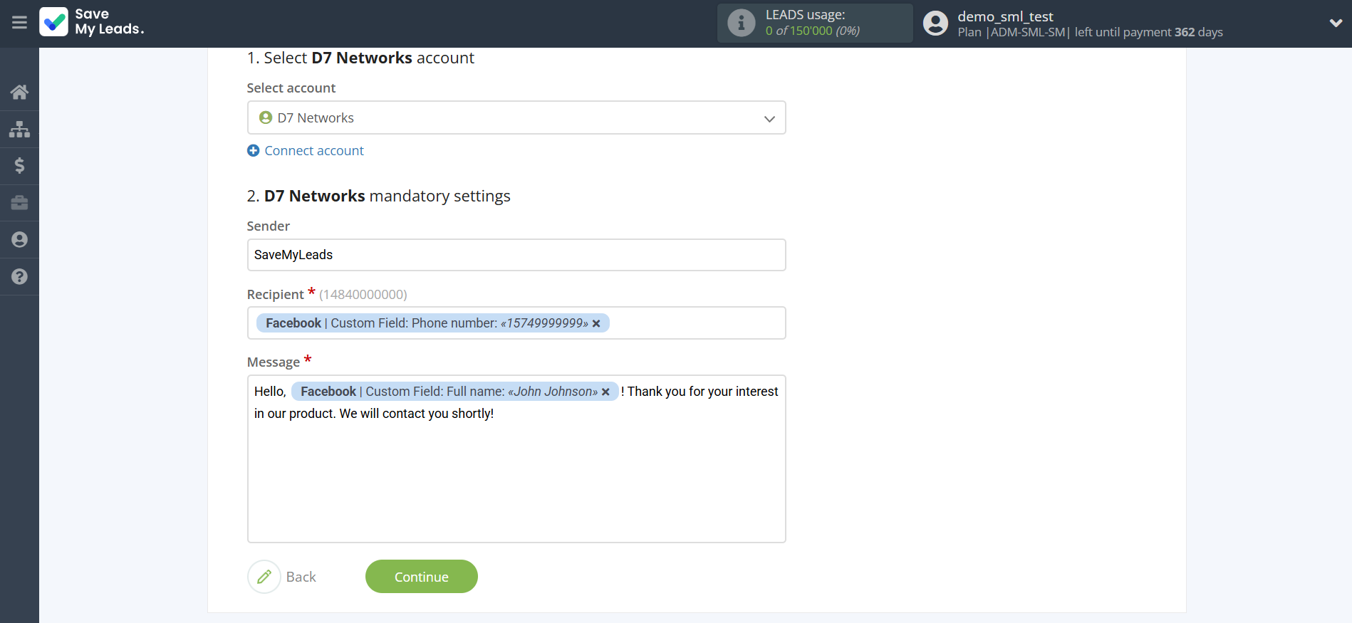 How to Connect Facebook with D7 Networks | Assigning fields How to Connect Facebook with D7 Networks | Assigning fields