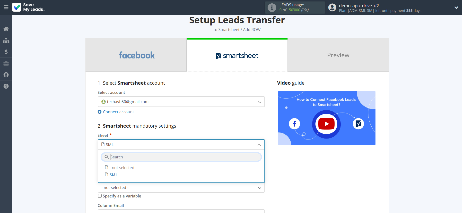 How to Connect Facebook with Smartsheet | Assigning fields How to Connect Facebook with Smartsheet | Assigning fields