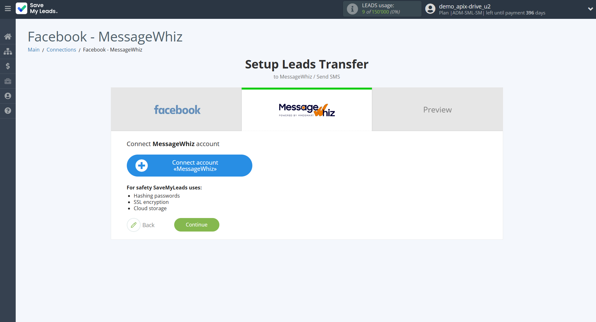How to Connect Facebook with MessageWhiz | Data Destination account connection