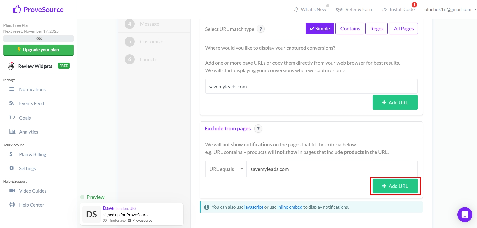How to Connect Facebook  with ProveSource | Data Destination account connection