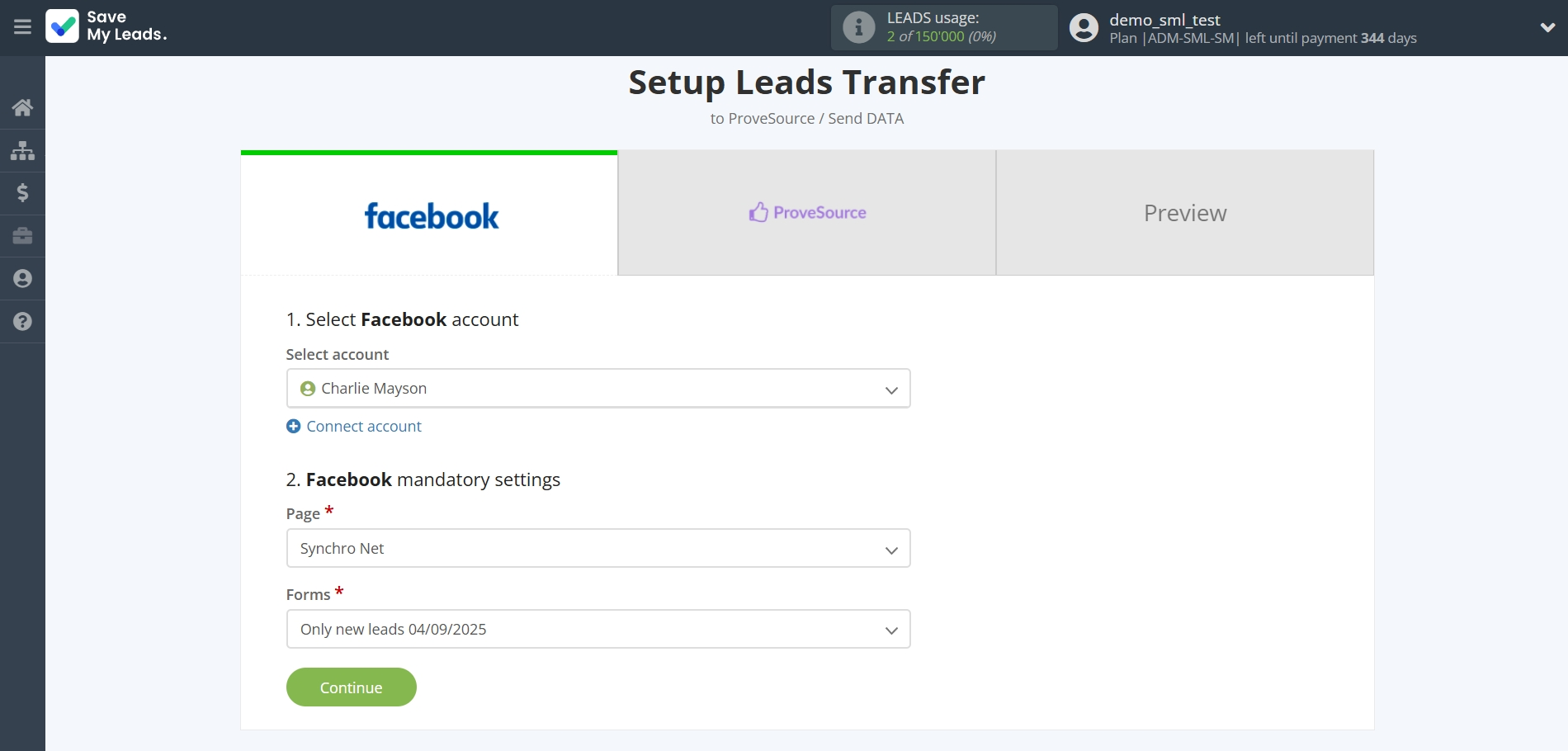 How to Connect Facebook with ProveSource | Data Source account connection