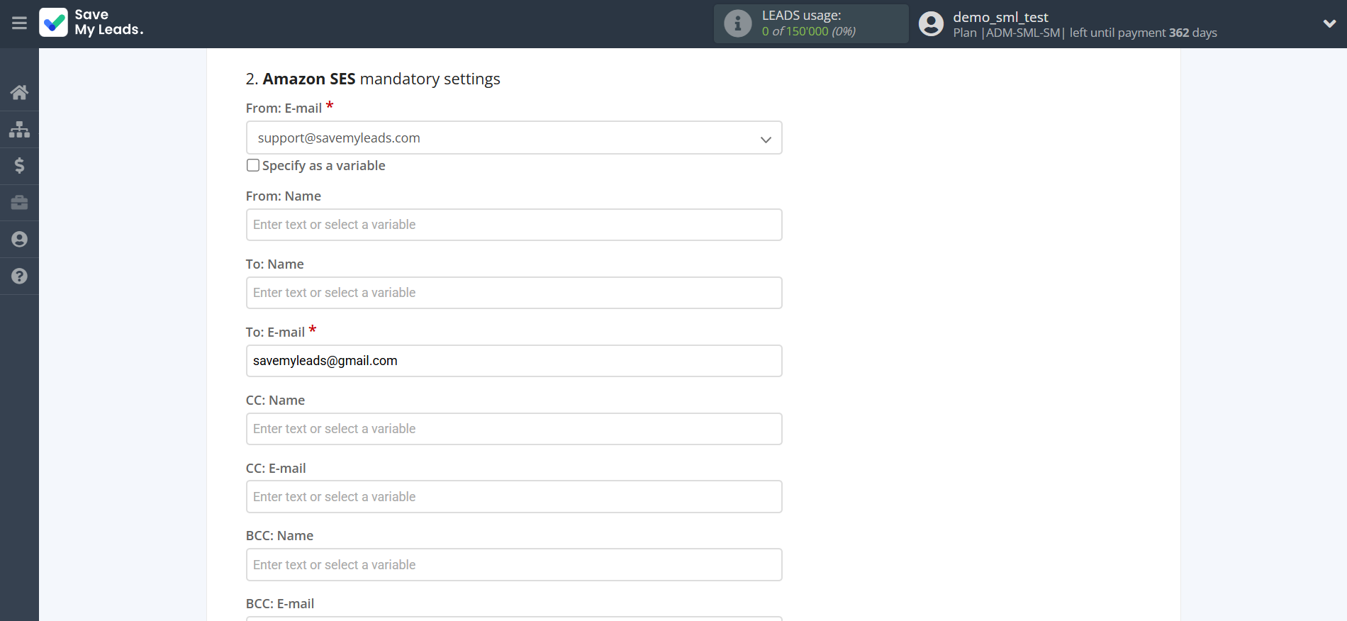 How to Connect Facebook with Amazon SES | Assigning fields How to Connect Facebook with Amazon SES | Assigning fields