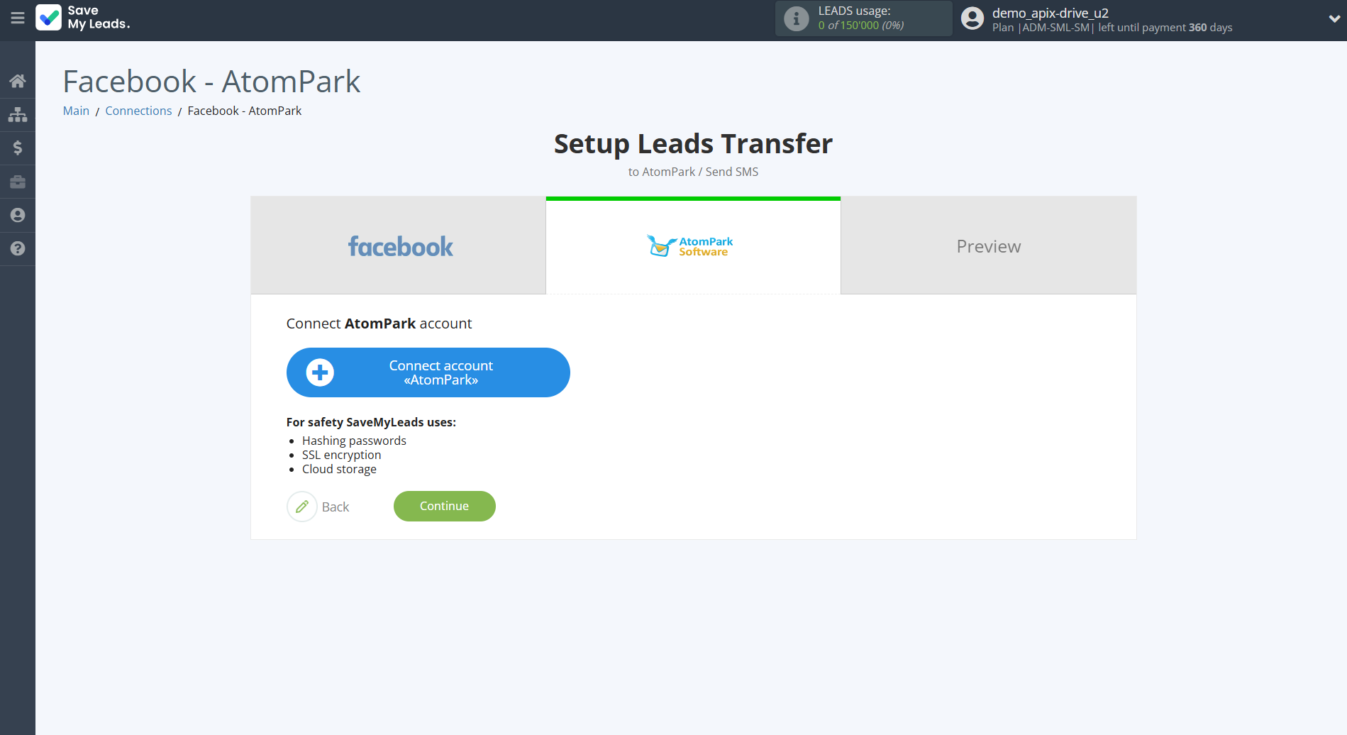 How to Connect Facebook with AtomPark | Data Destination account connection How to Connect Facebook with AtomPark | Data Destination account connection