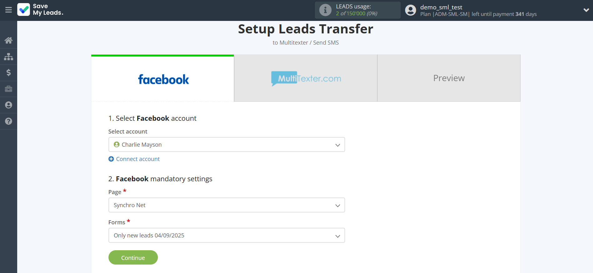 How to Connect Facebook with Multitexter | Data Source account connection
