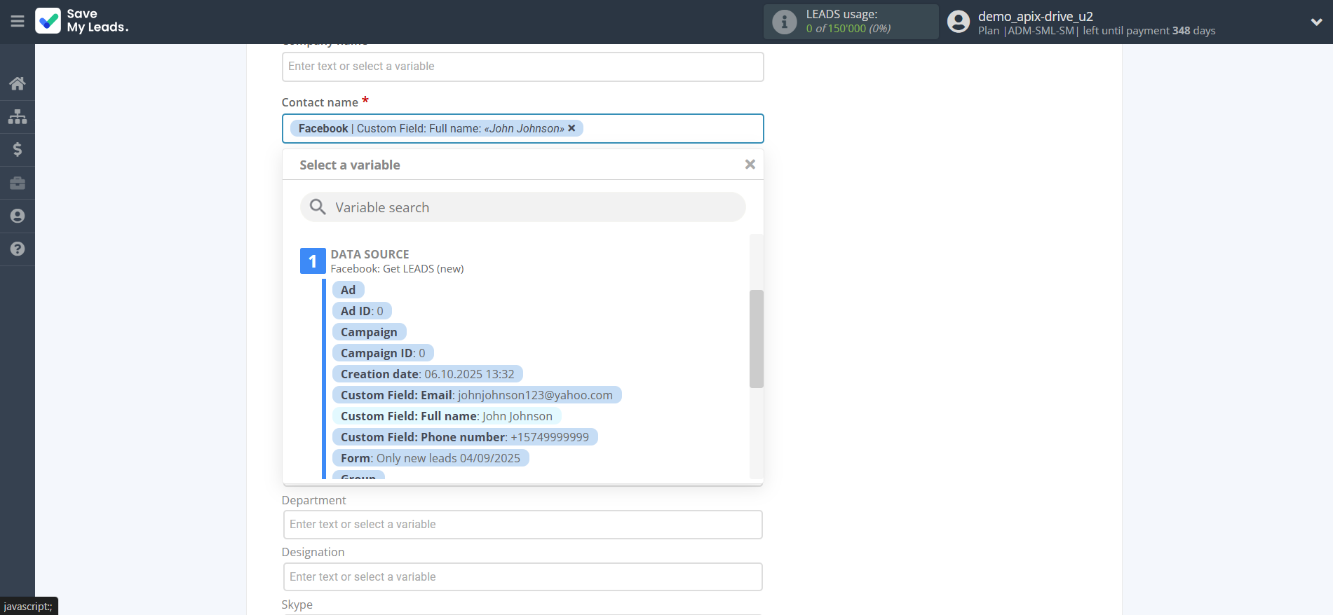 How to Connect Facebook with Zoho Inventory Create Contacts | Assigning fields How to Connect Facebook with Zoho Inventory Create Contacts | Assigning fields