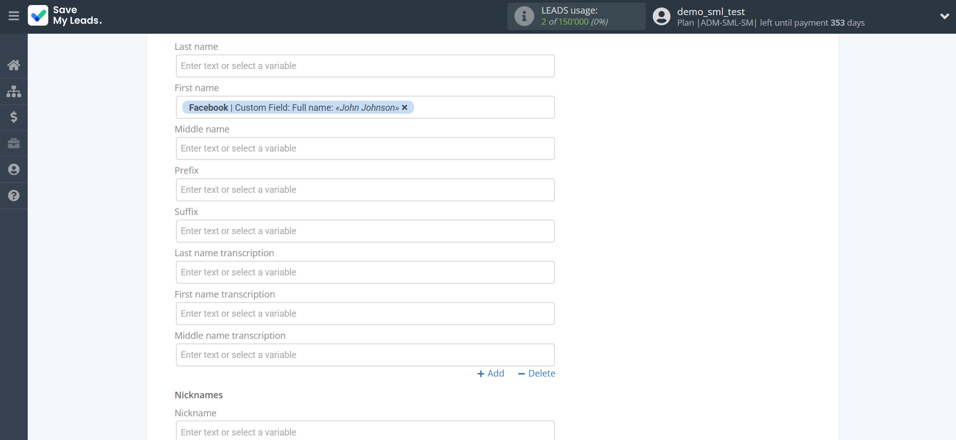 How to Connect Facebook with Google Contacts | Assigning fields