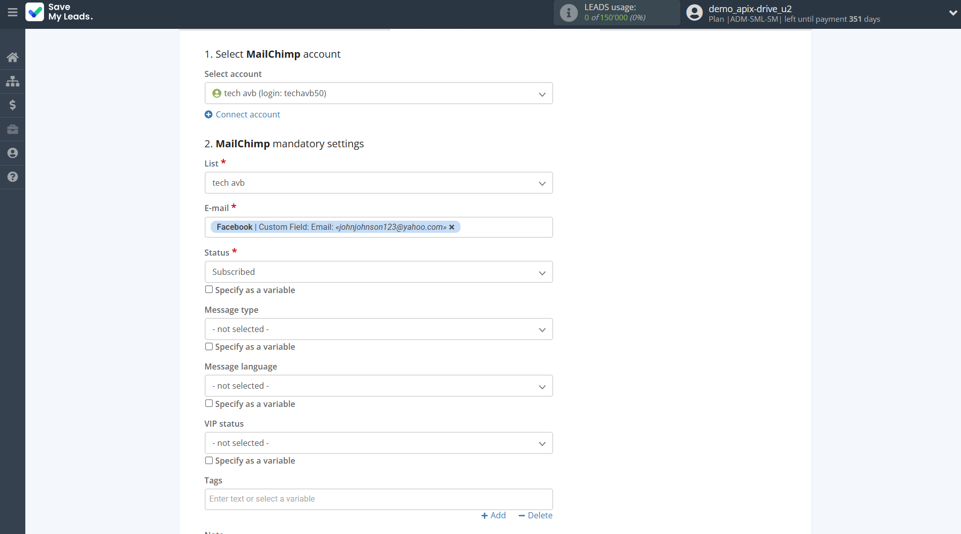 How to Connect Facebook with MailChimp | Assigning fields How to Connect Facebook with MailChimp | Assigning fields