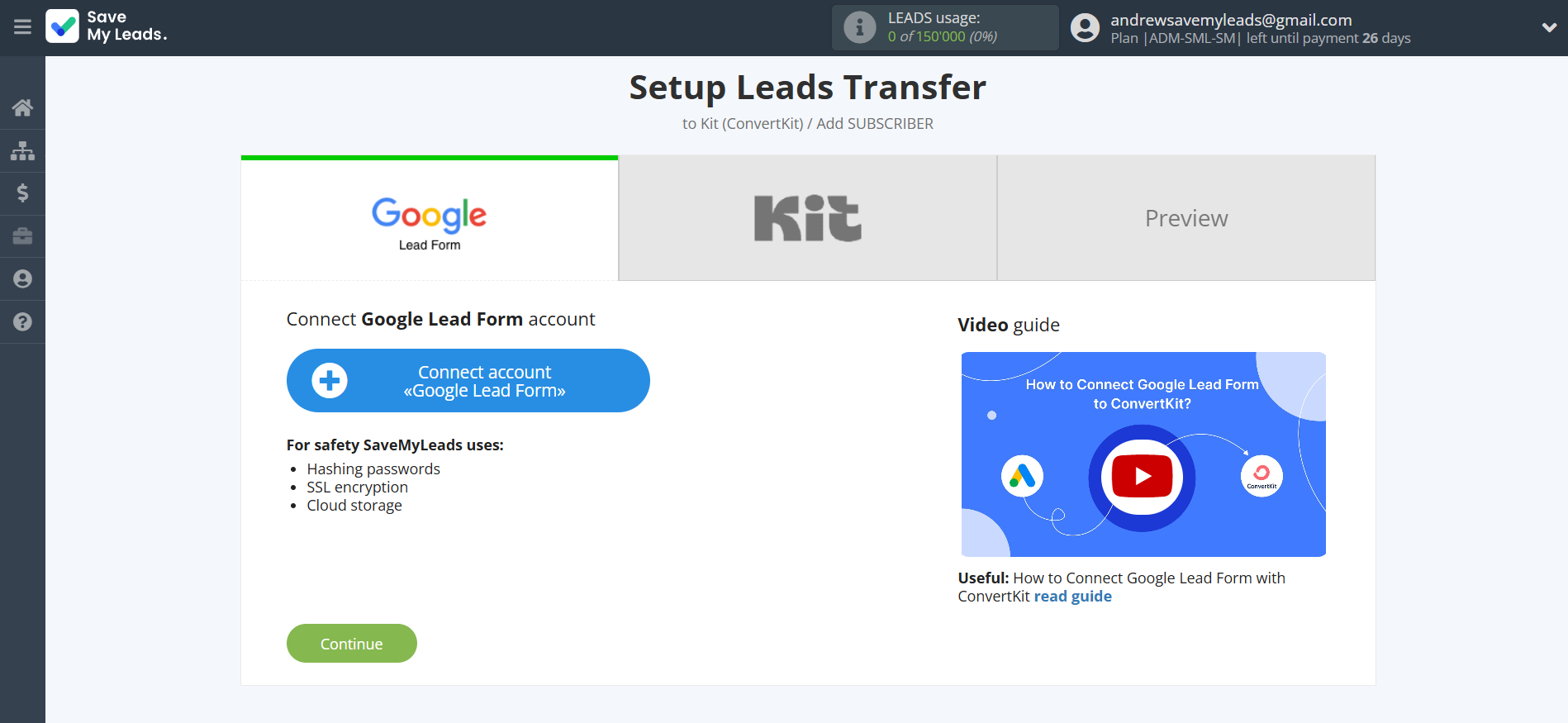 How to Connect Google Lead Form with Kit (ConvertKit) | Data Source account connection