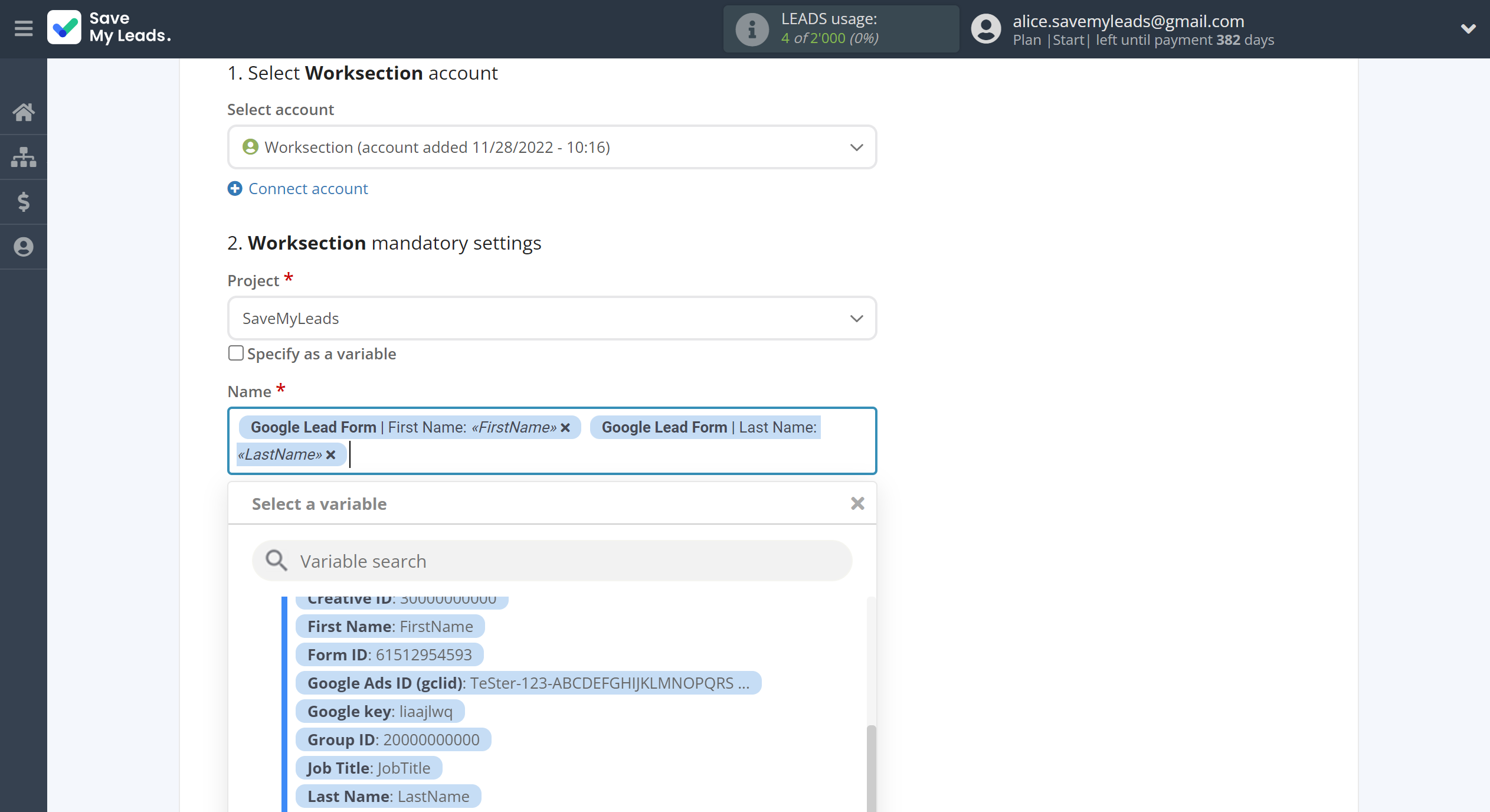 How to Connect Google Lead Form with Worksection | Assigning fields How to Connect Google Lead Form with Worksection | Assigning fields