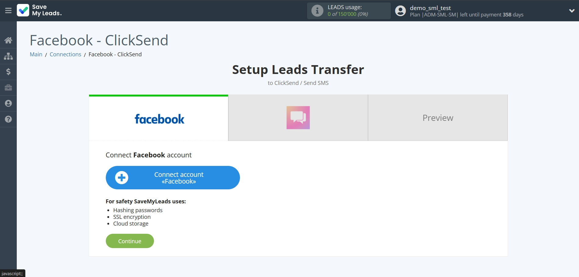 How to Connect Facebook with ClickSend Send SMS | Data Source account connection How to Connect Facebook with ClickSend Send SMS | Data Source account connection
