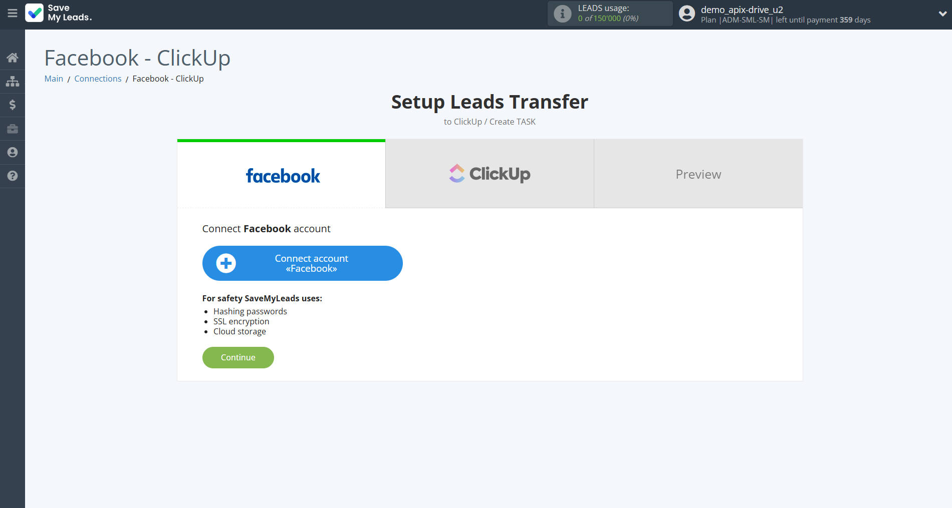 How to Connect Facebook with ClickUp | Data Source account connection How to Connect Facebook with ClickUp | Data Source account connection